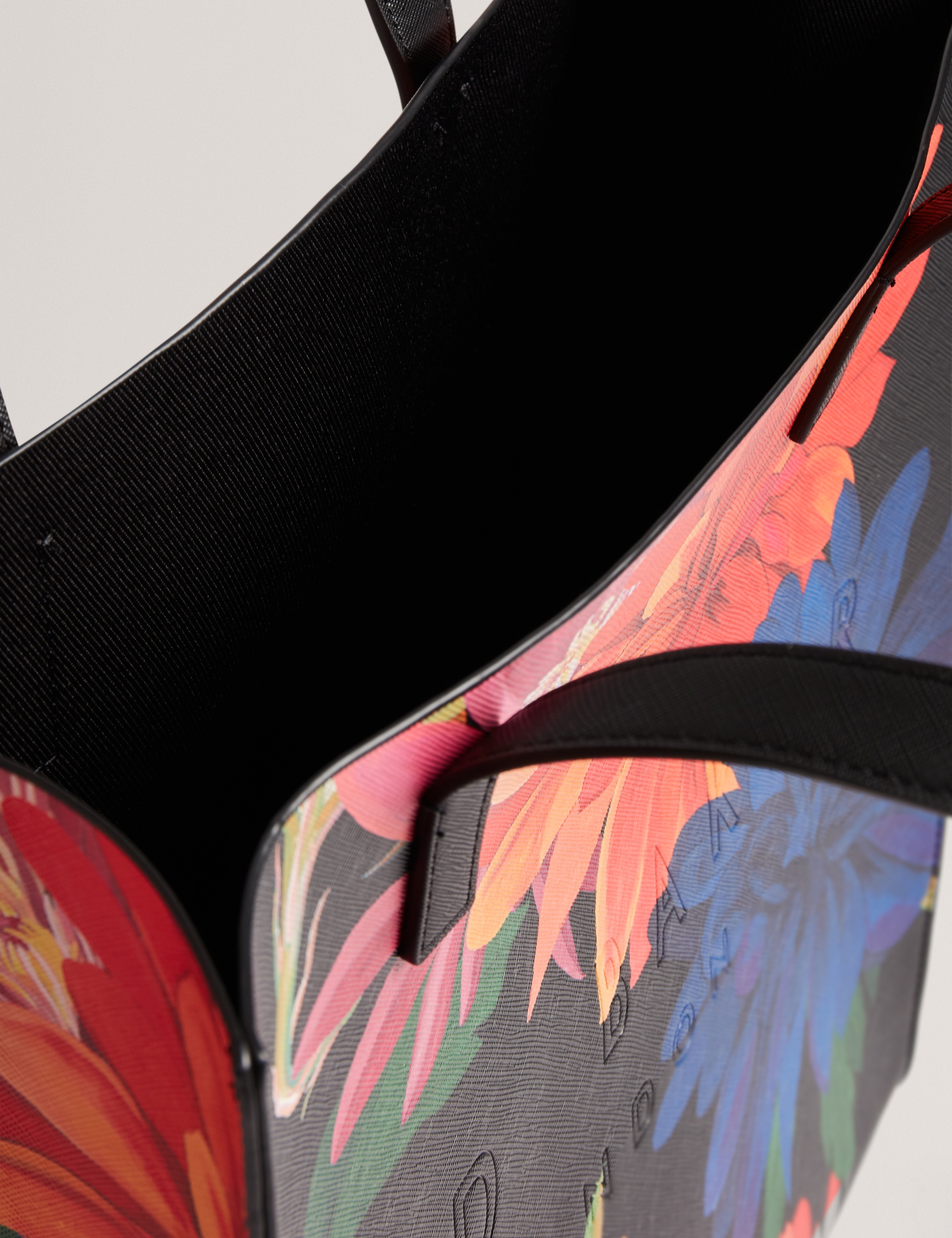 Amarly Printed Dahlia Large Icon Bag Black