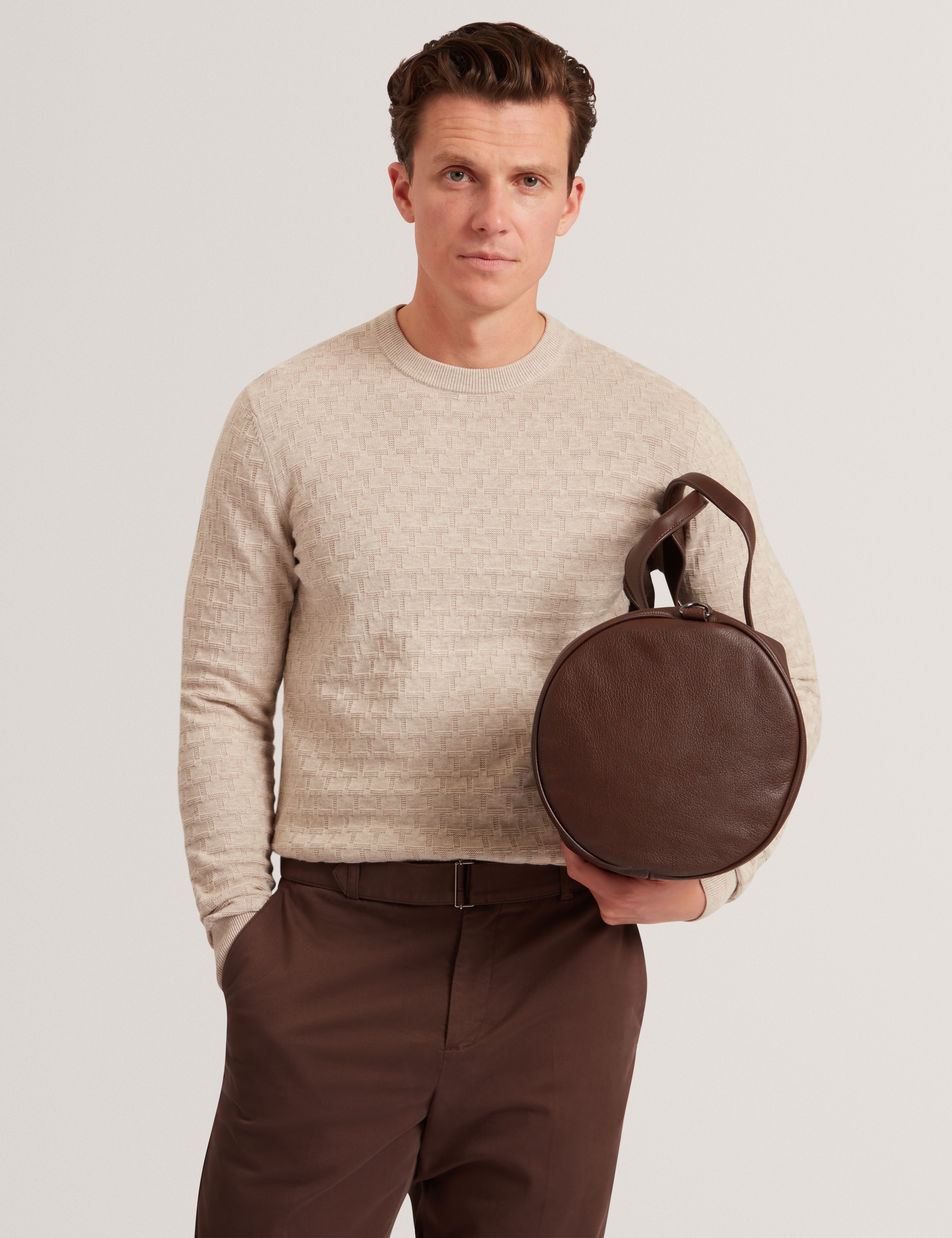 Sainsy T Stitch Crew Neck Natural