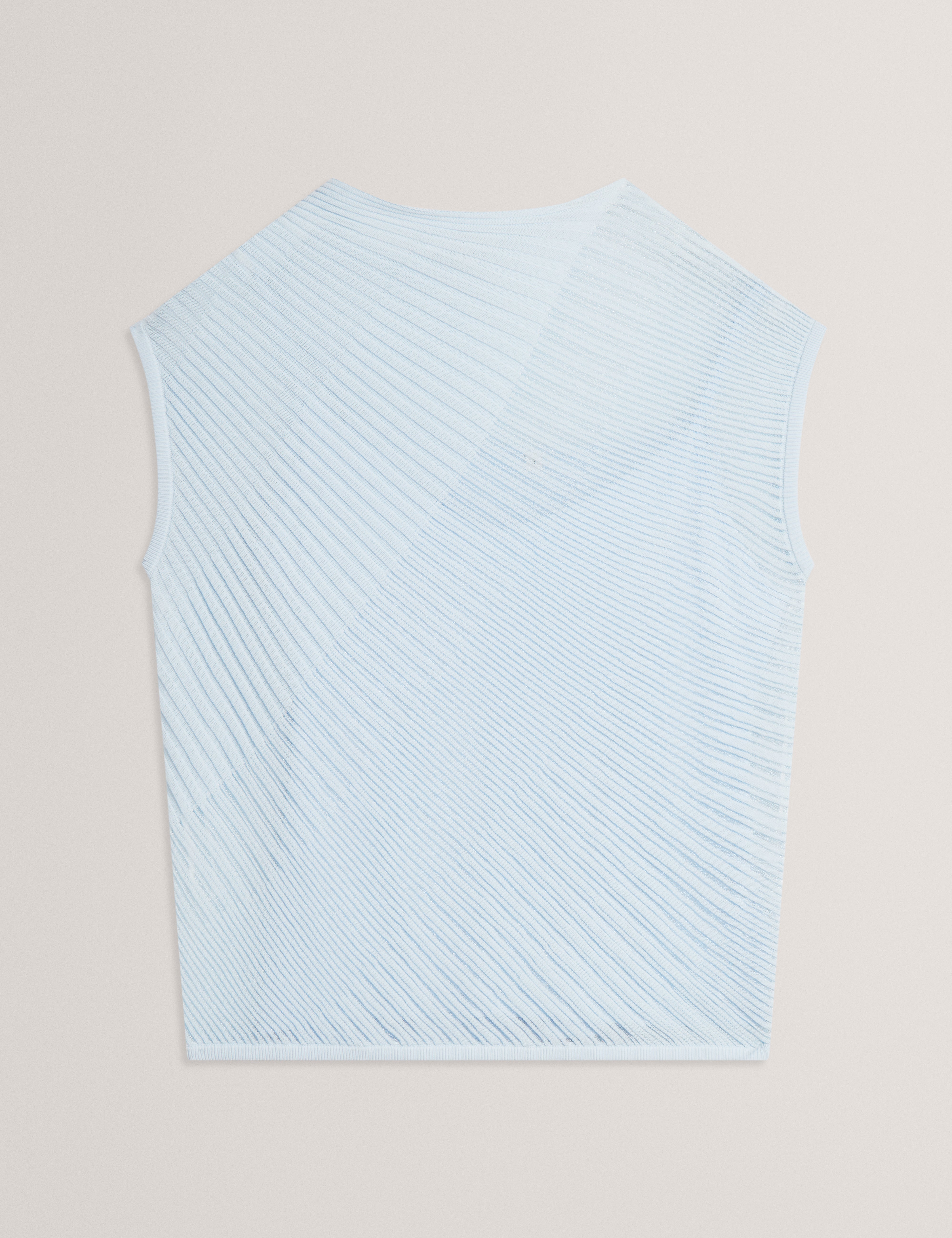 Layynii Sheer Detail Knit Top Pl-Blue