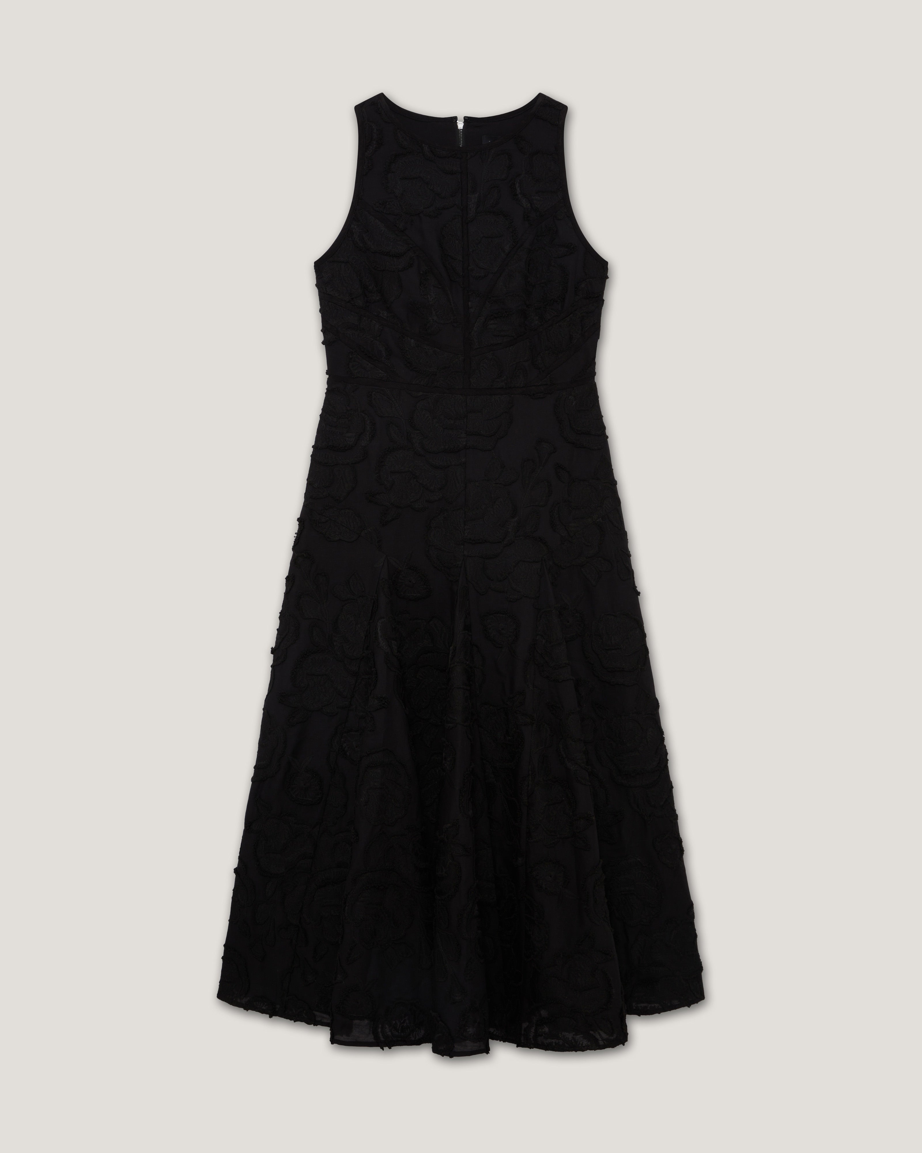 Enkoaa Binding Detail Textured Midi Dress Black