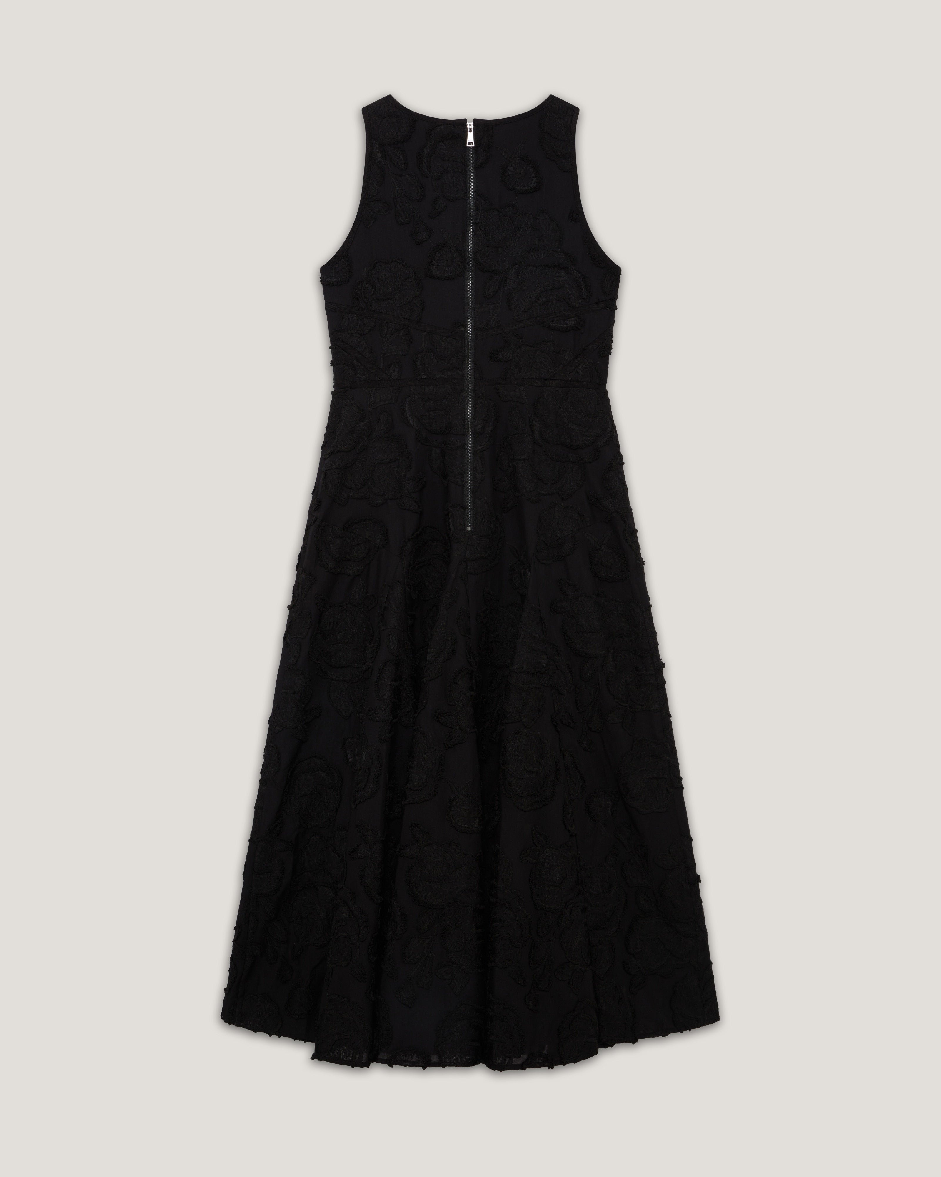 Enkoaa Binding Detail Textured Midi Dress Black
