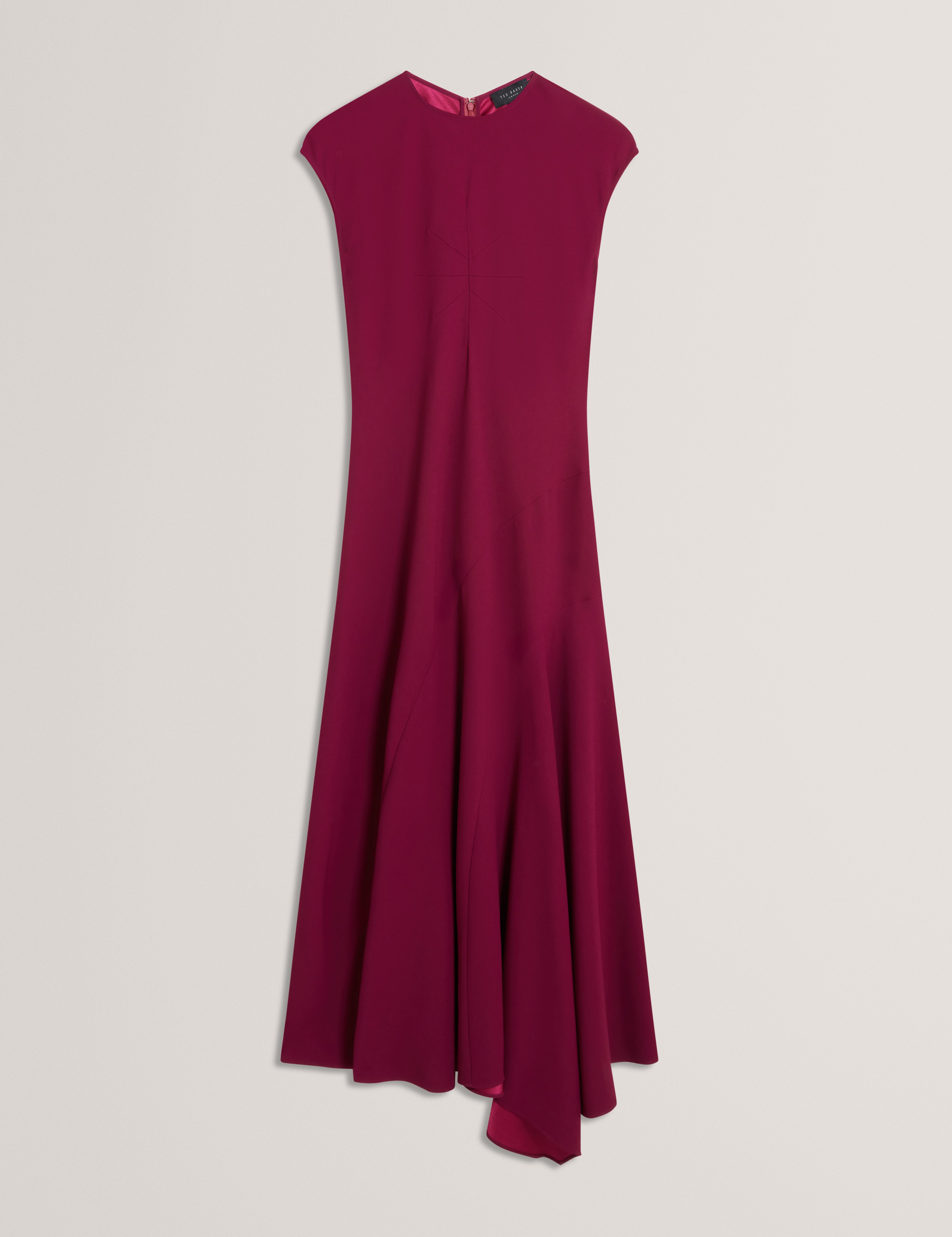 فستان إسبارتا ميدي غير متماثل بدون أكمام - أرجواني