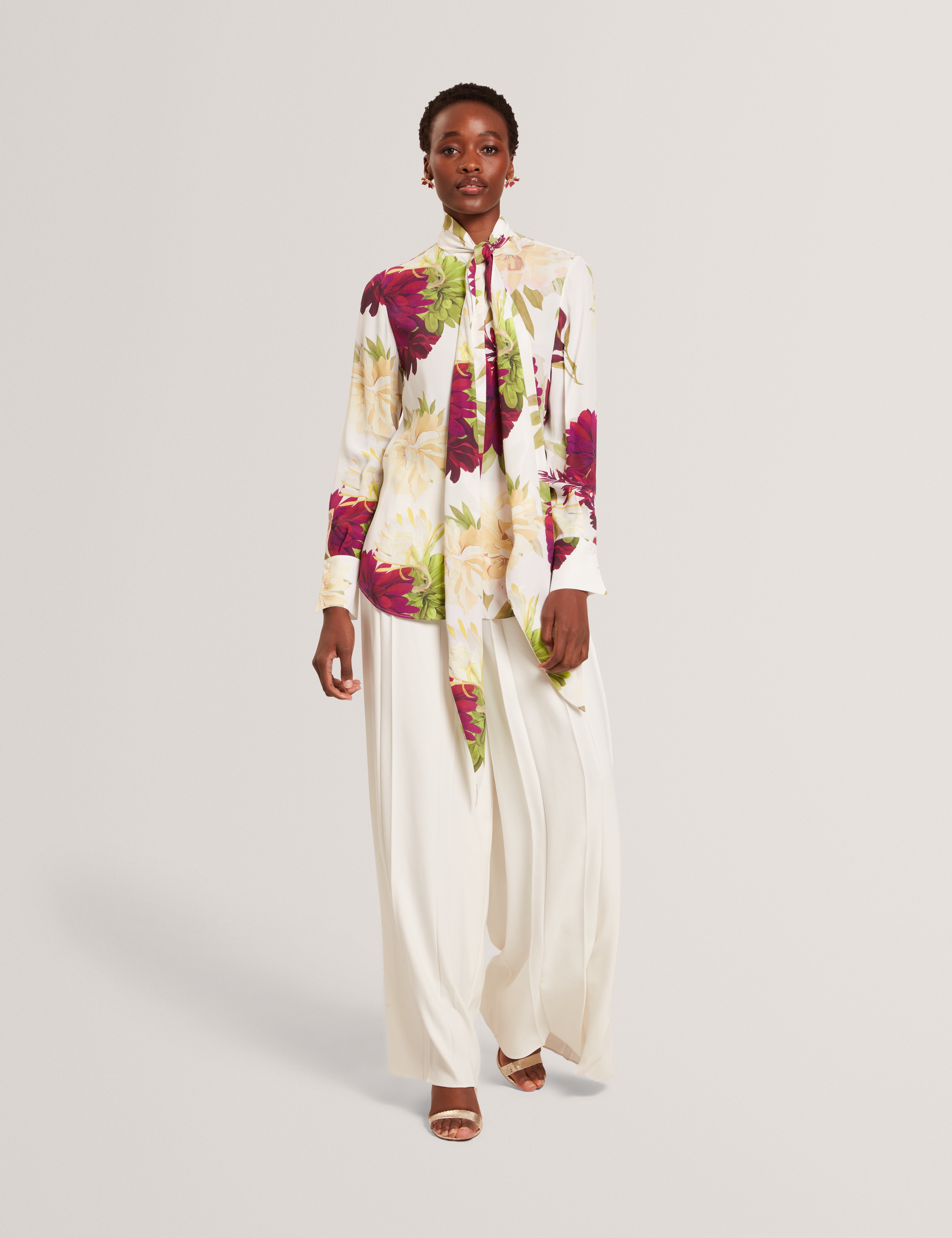 Duuva Box Pleat Wide Leg Trouser Ivory