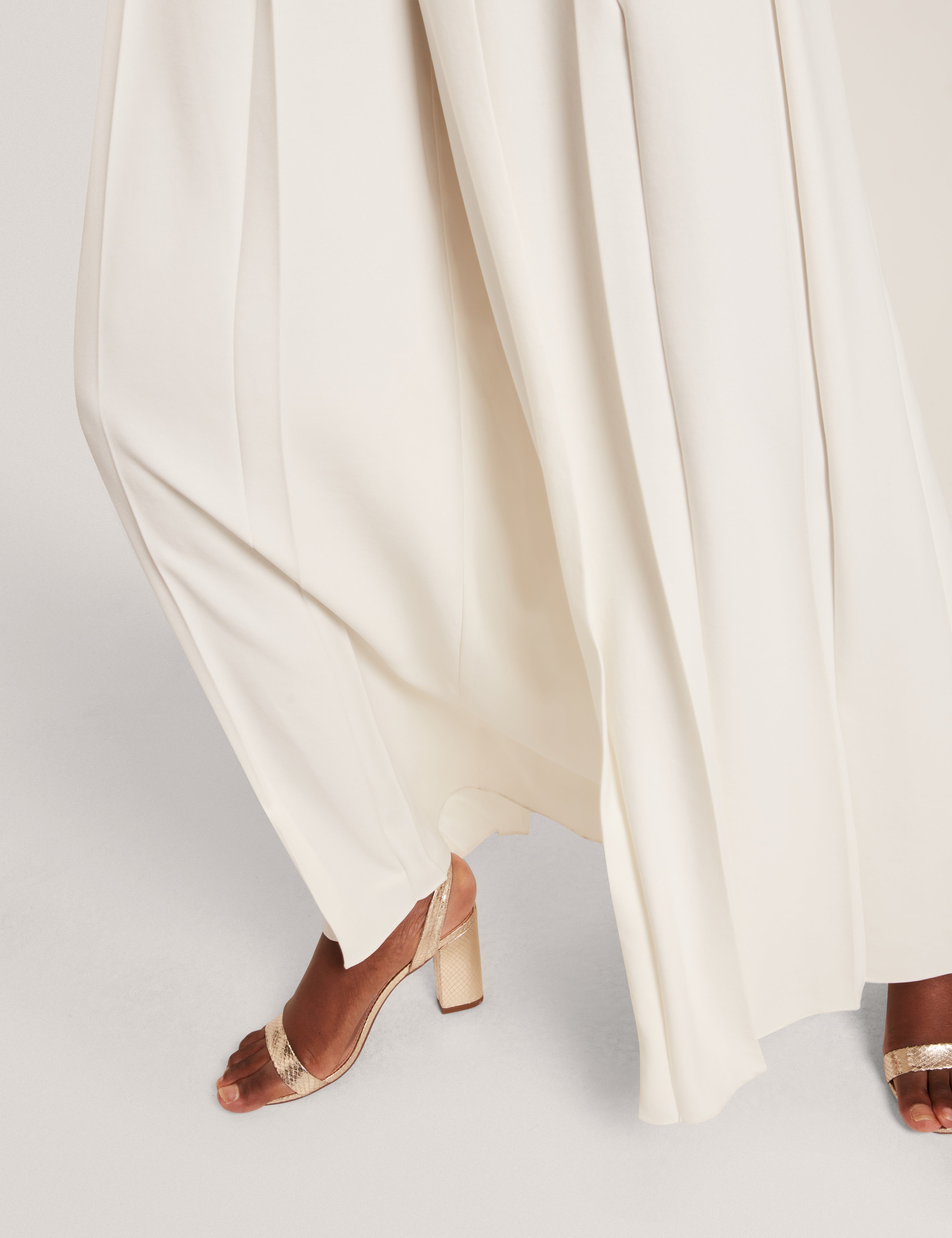 Duuva Box Pleat Wide Leg Trouser Ivory
