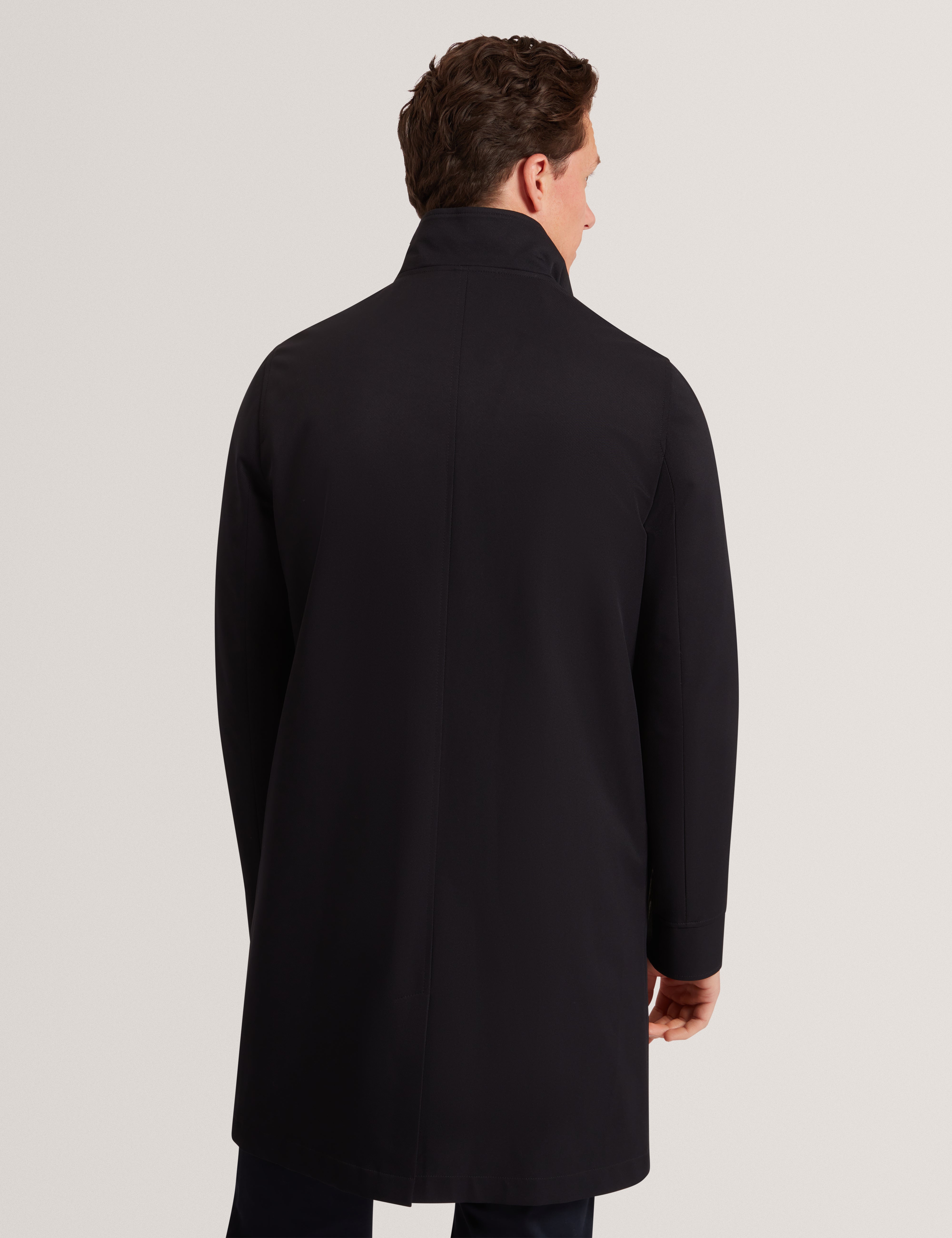 Ruabon Nylon Funnel Neck Jacket With Mock Liner Navy