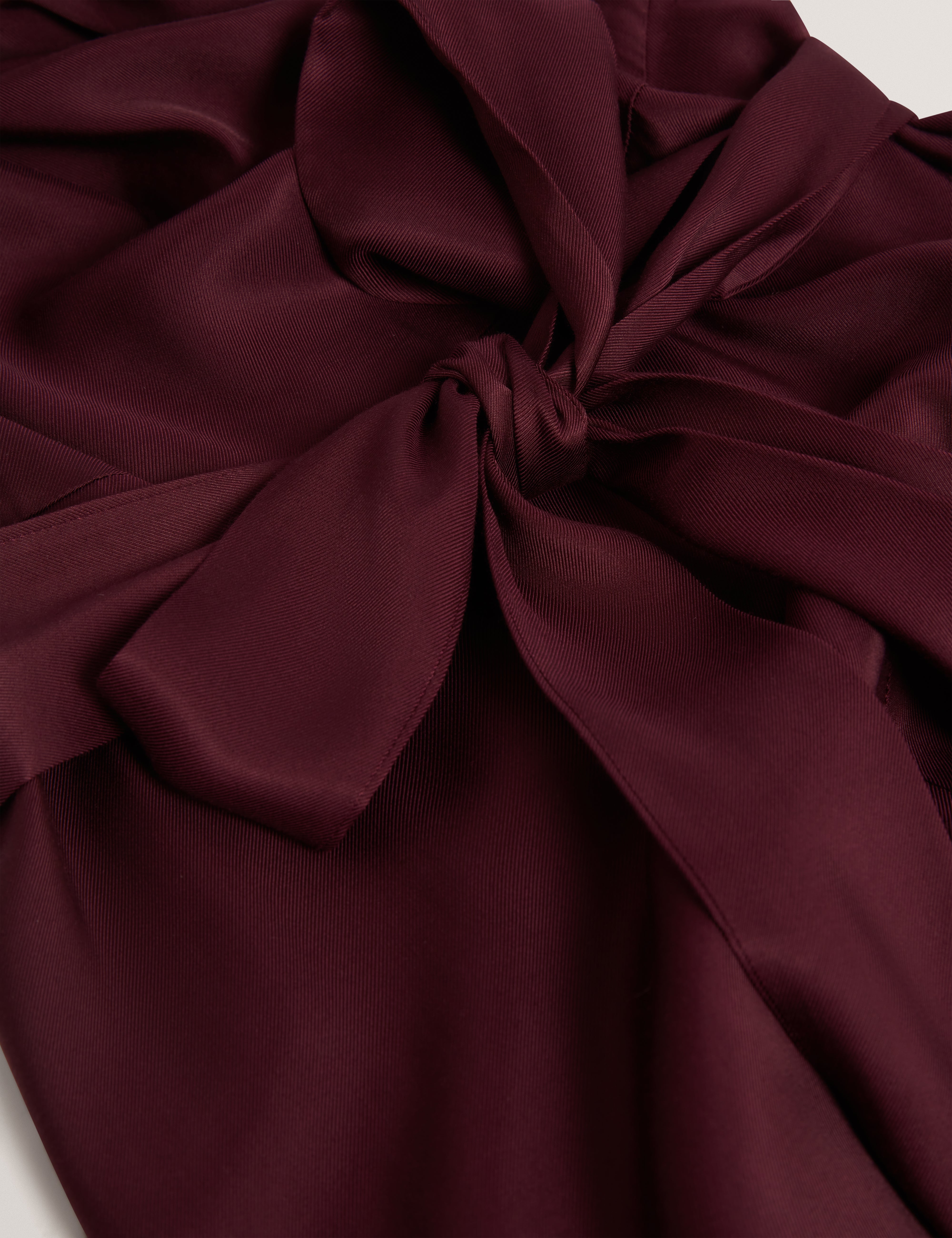 Taupa Drape Neck Wide Leg Jumpsuit Oxblood