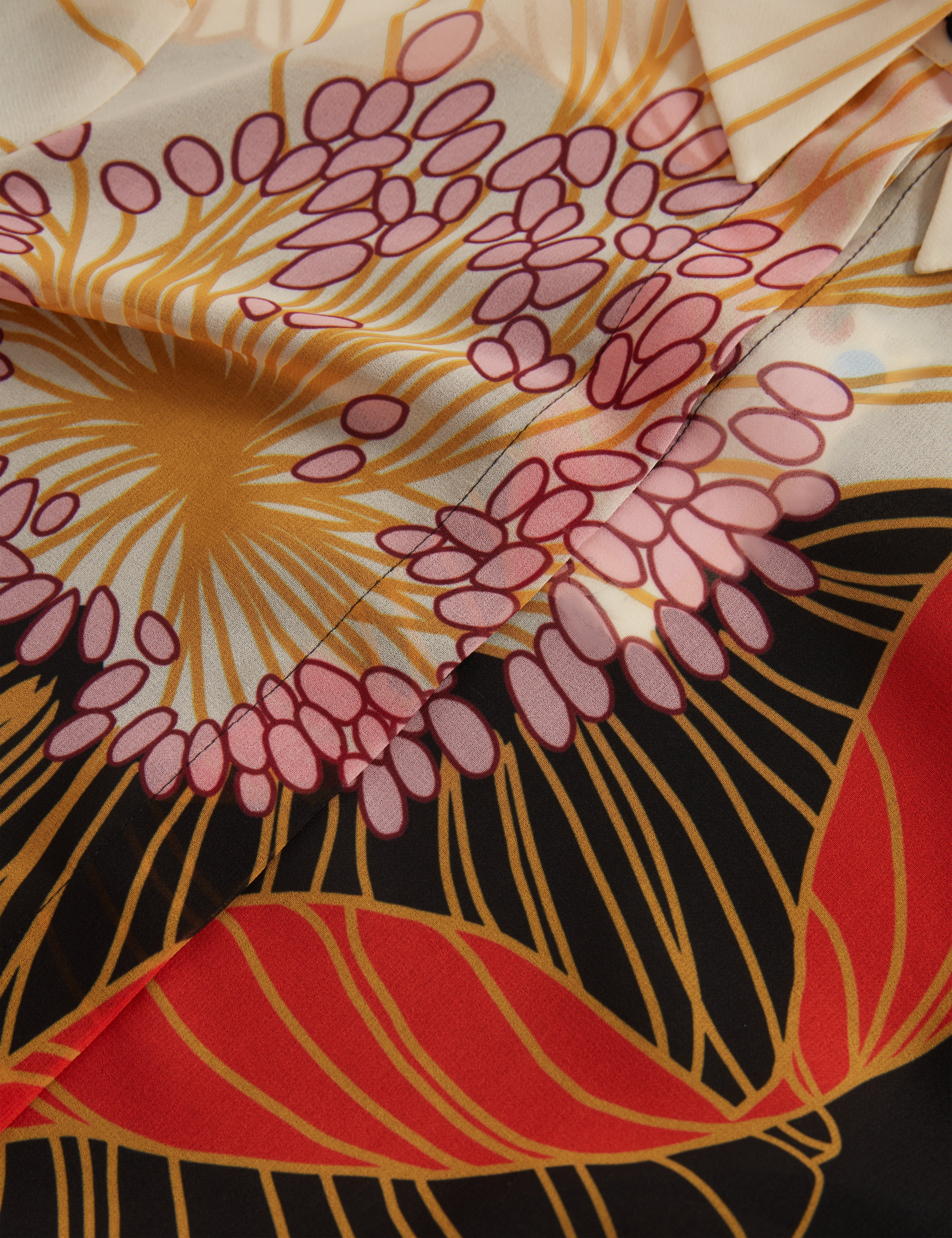 Nekeata Printed Long Line Shirt Black