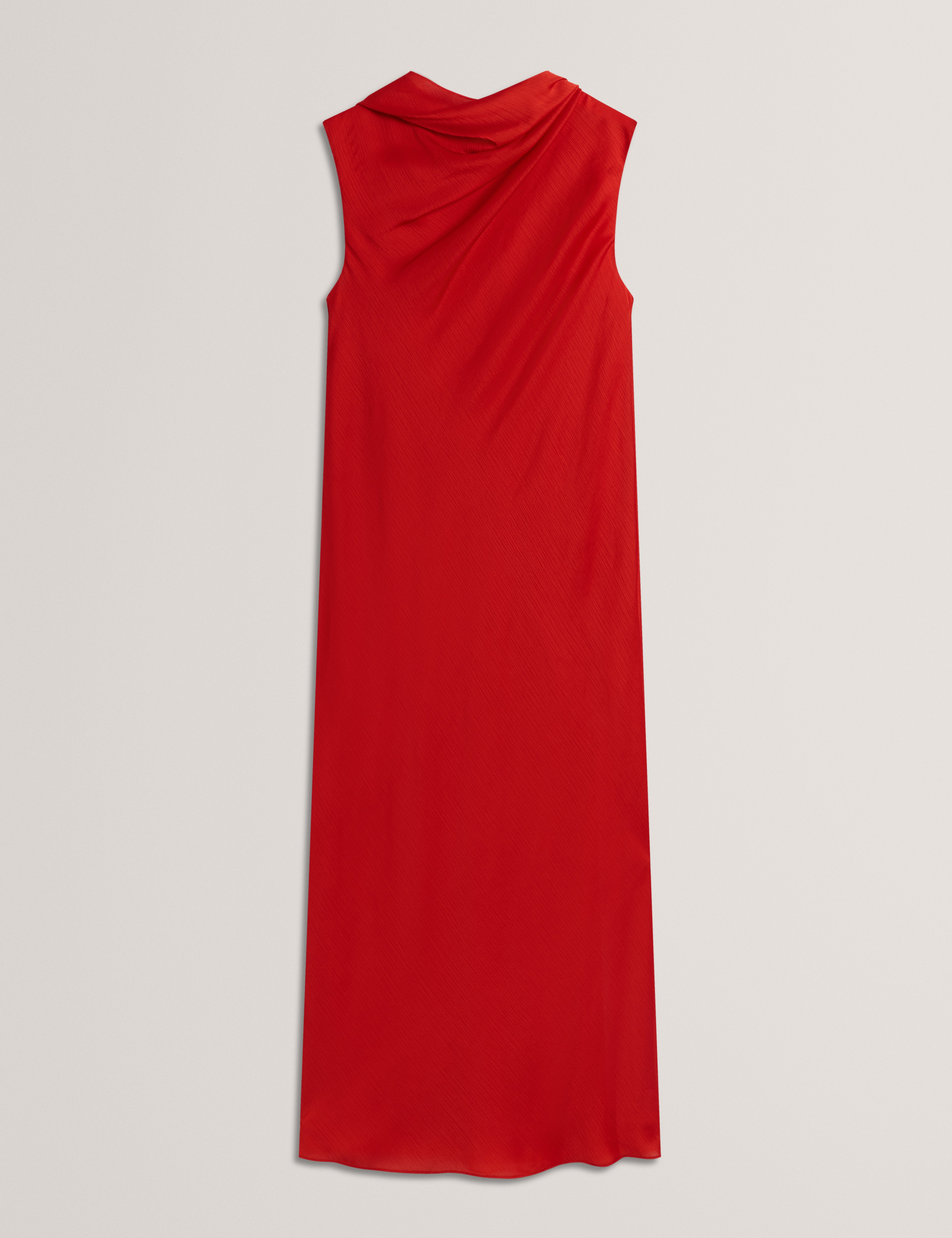 جوانا فستان ميدي بدون أكمام مع ربطة عنق لون برتقالي