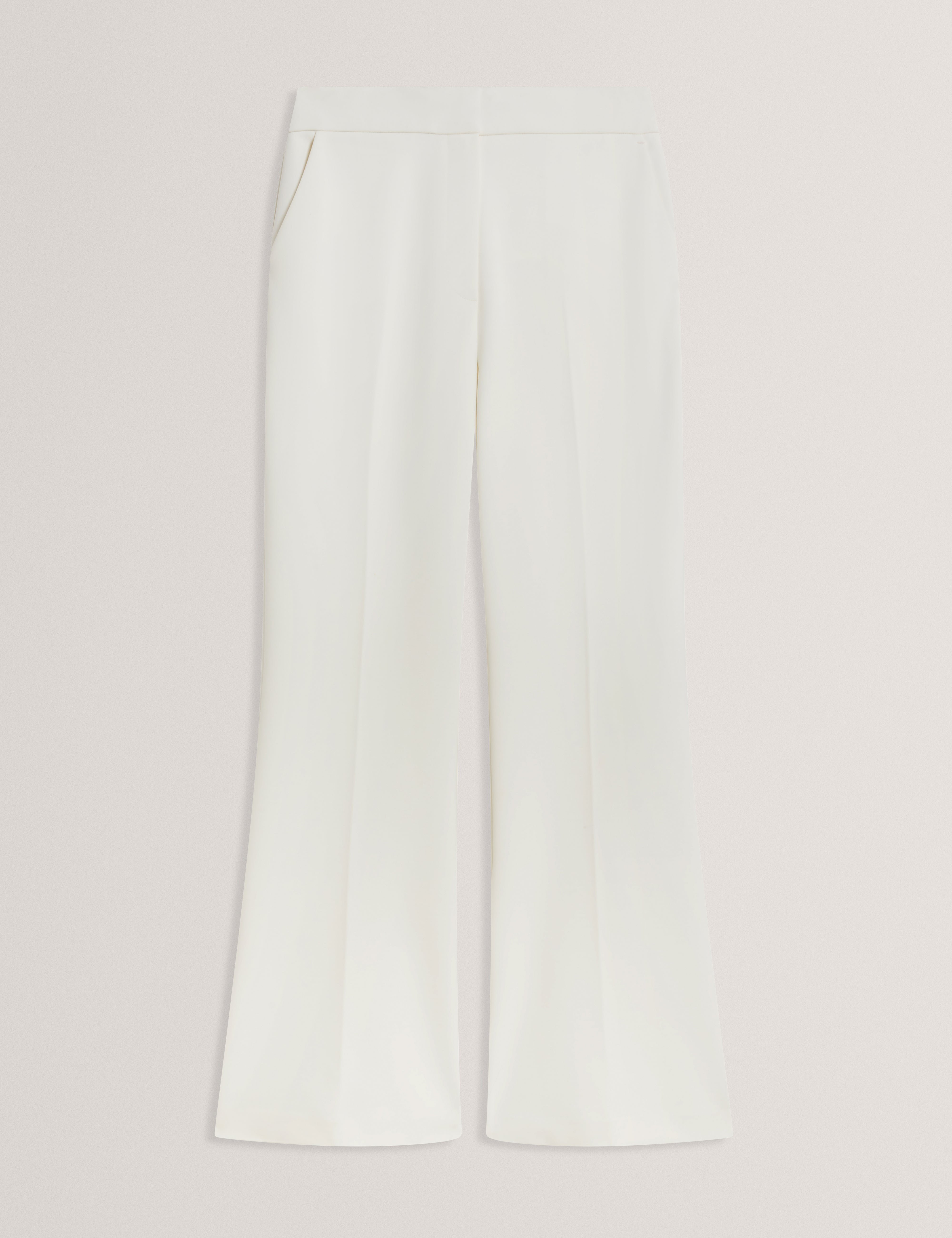 إندريف بنطلون واسع بخصر عالٍ لون عاجي