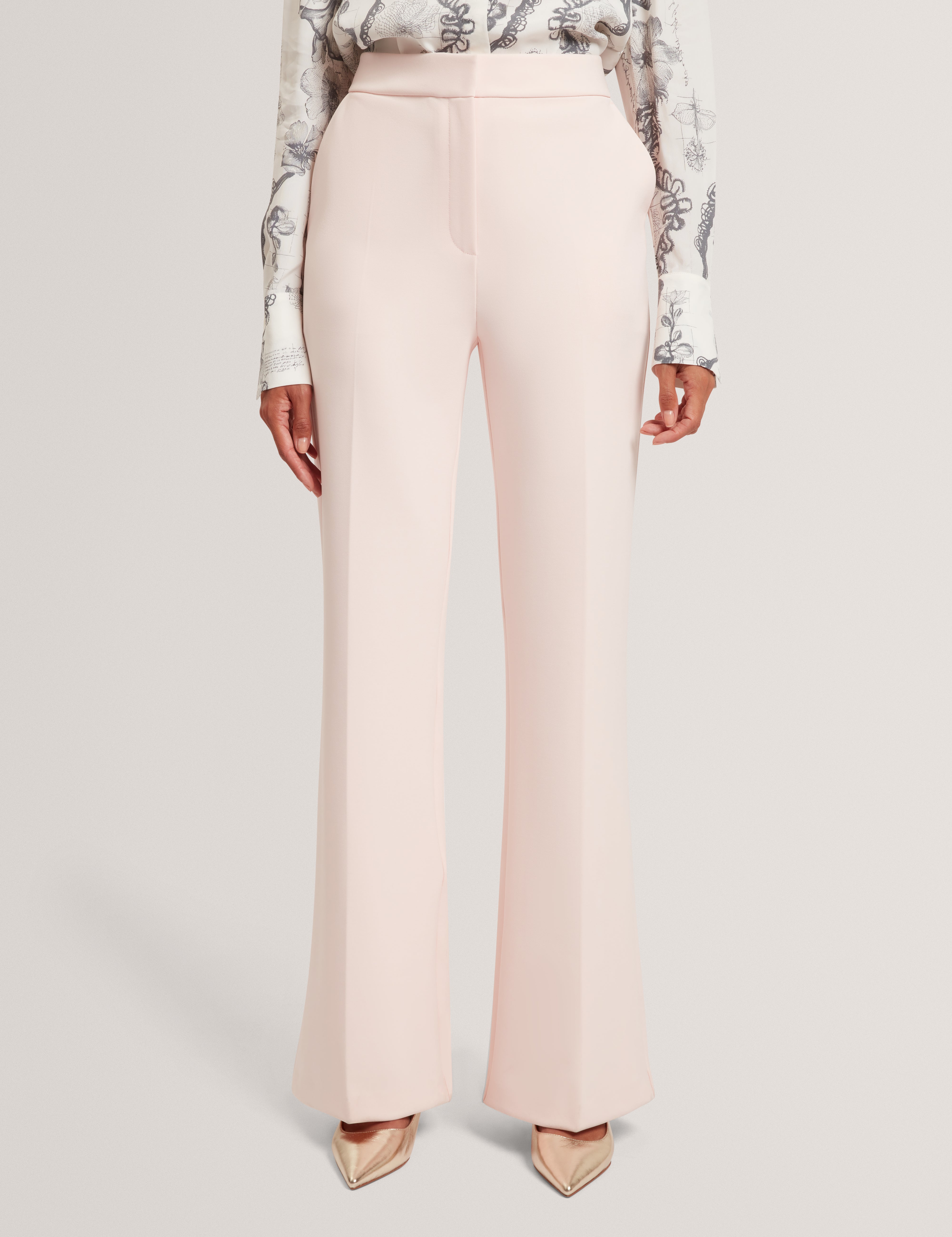 إندريف بنطلون واسع بخصر مرتفع لون وردي فاتح