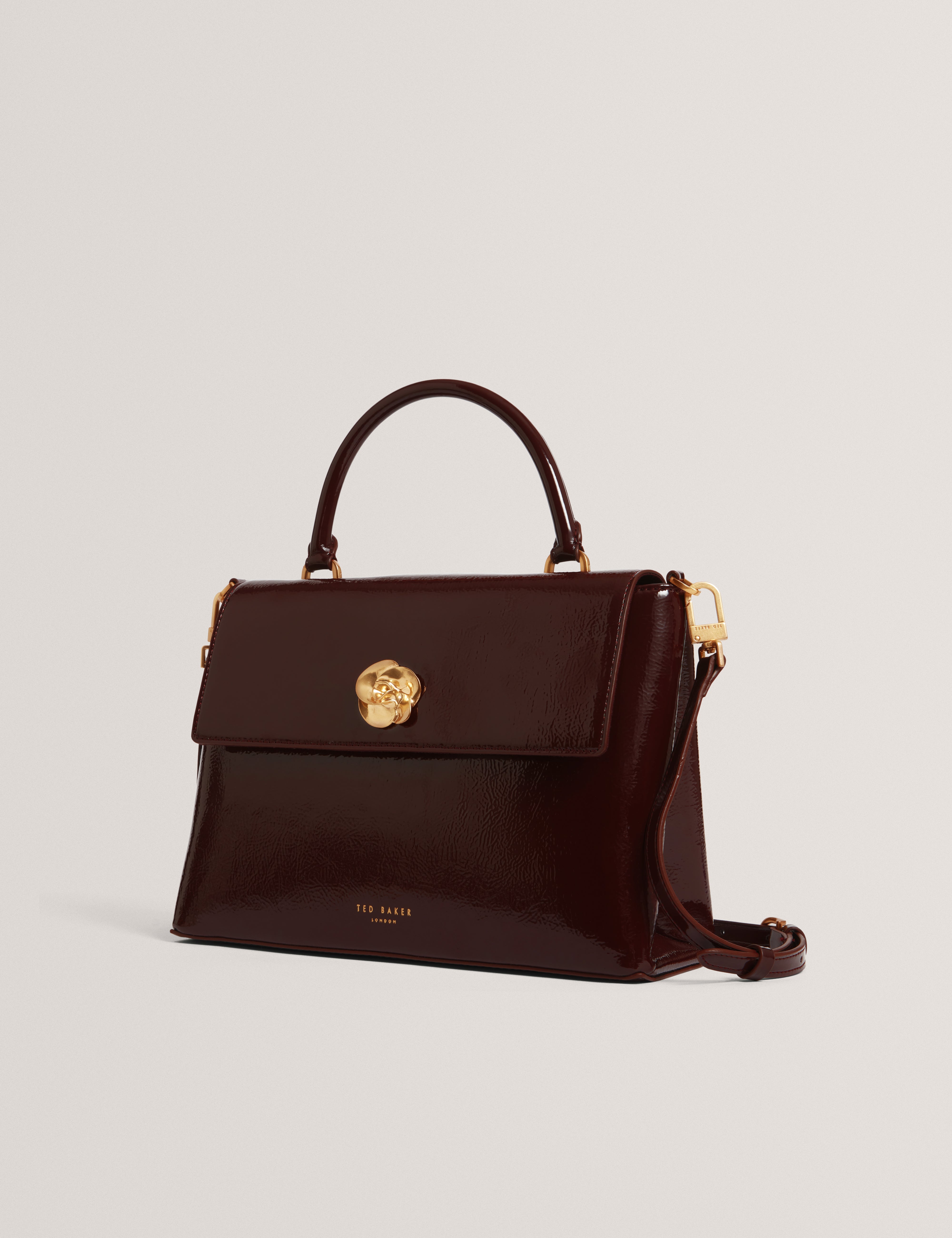 روزناو روز حقيبة متوسطة الحجم بمقبض علوي لون أحمر داكن