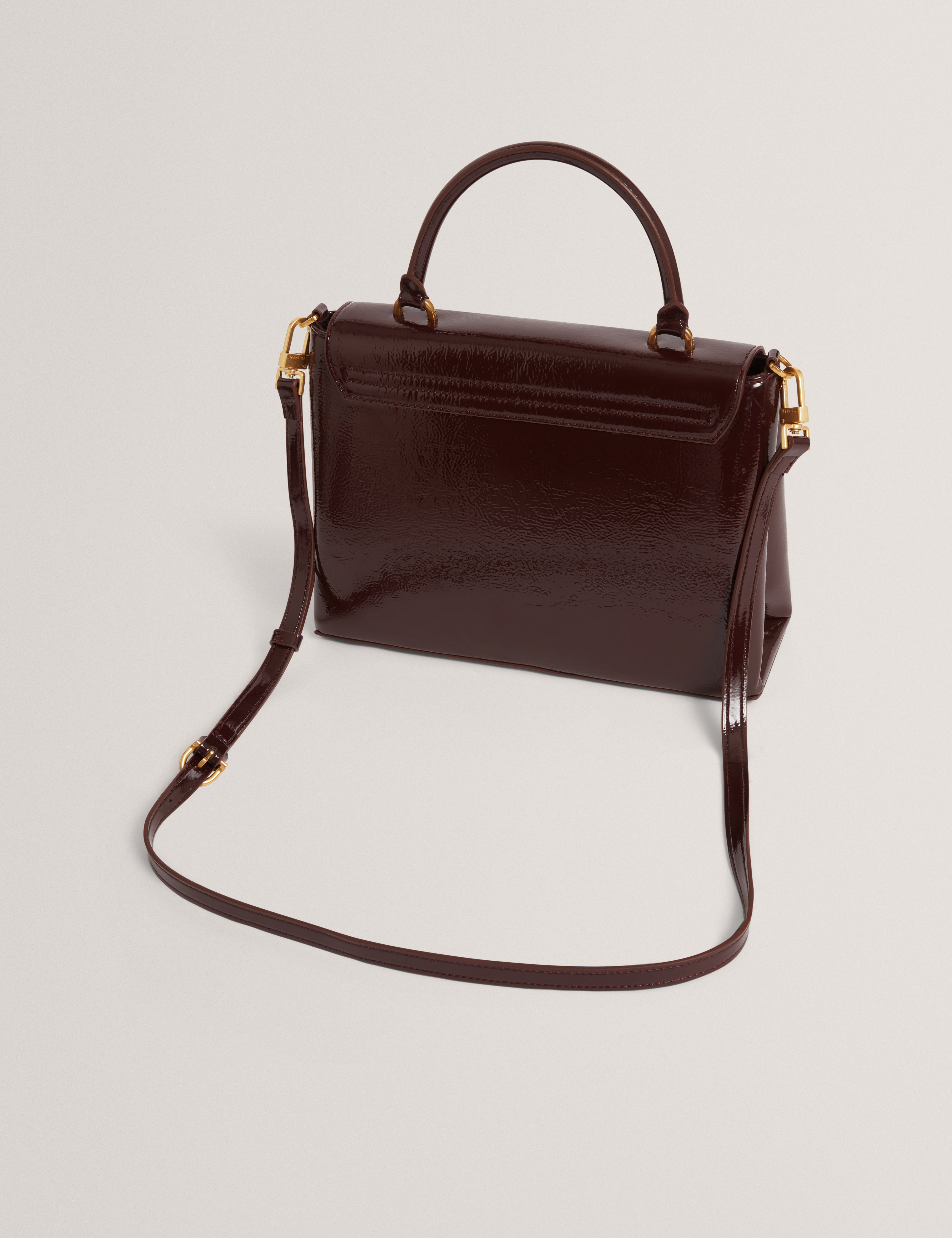 روزناو روز حقيبة متوسطة الحجم بمقبض علوي لون أحمر داكن