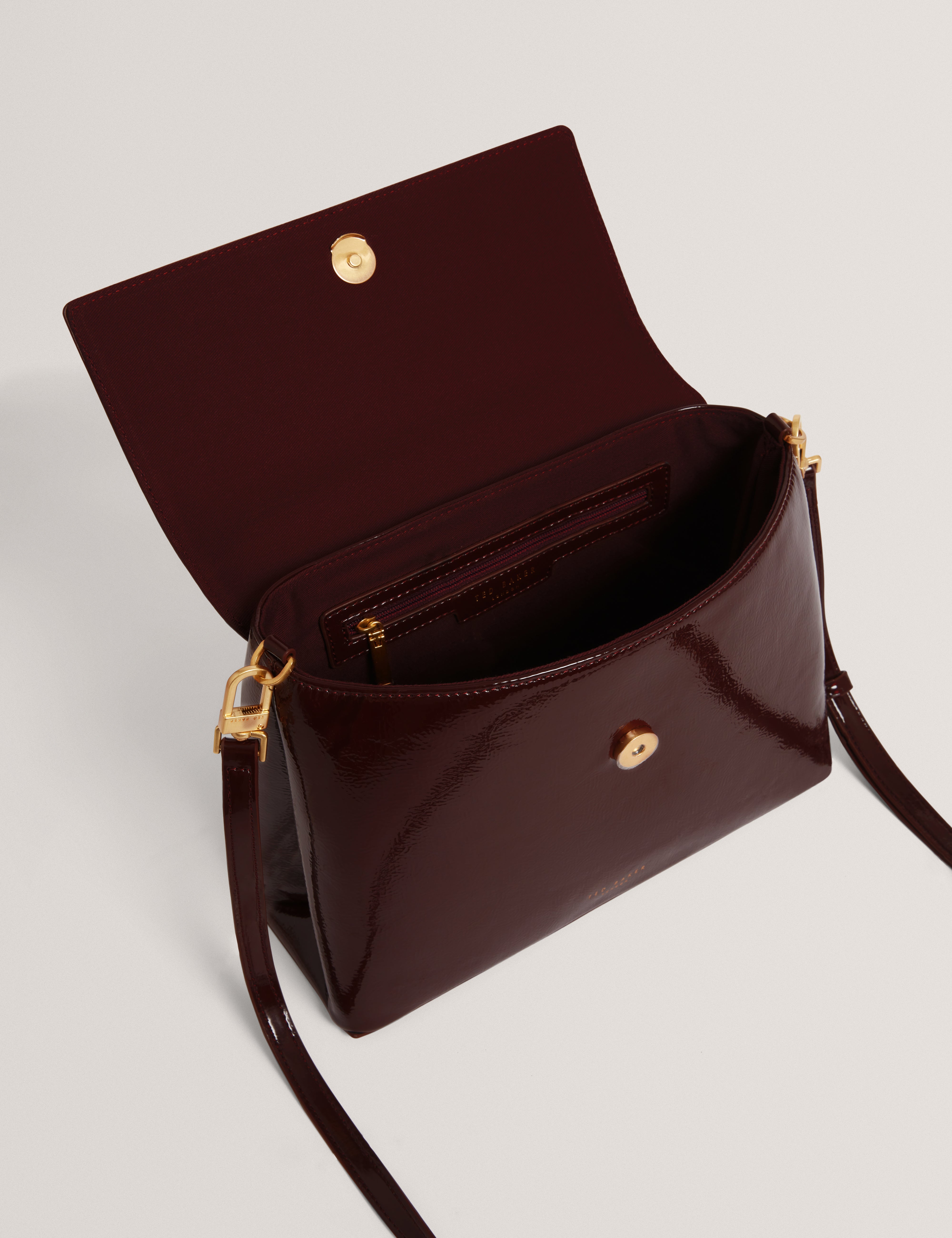 روزناو روز حقيبة متوسطة الحجم بمقبض علوي لون أحمر داكن