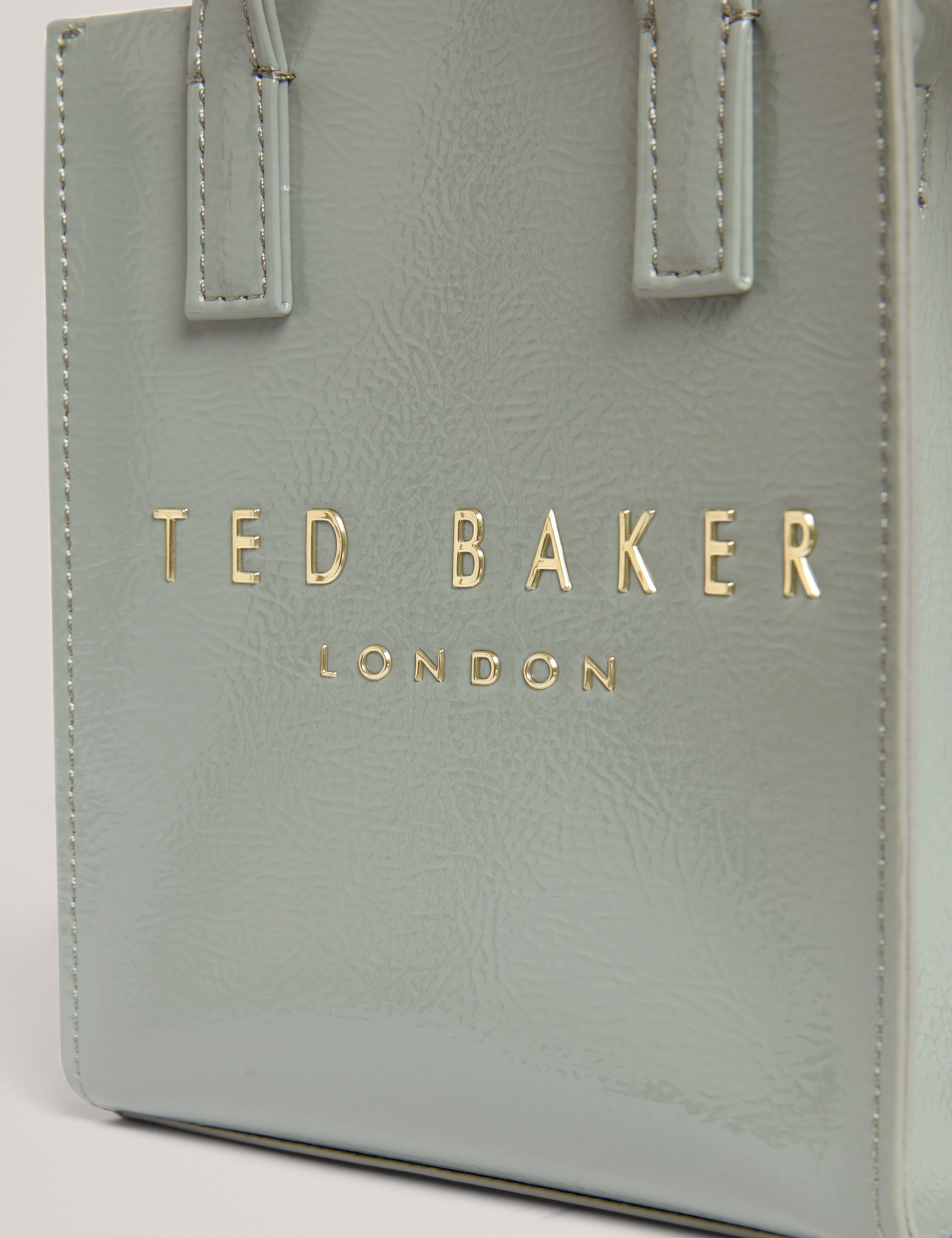 Borsa A Tracolla Ted Baker Brittni - Pelle Grigia Trapuntata - Medie Dimensioni - Elegante Giorno/Notte