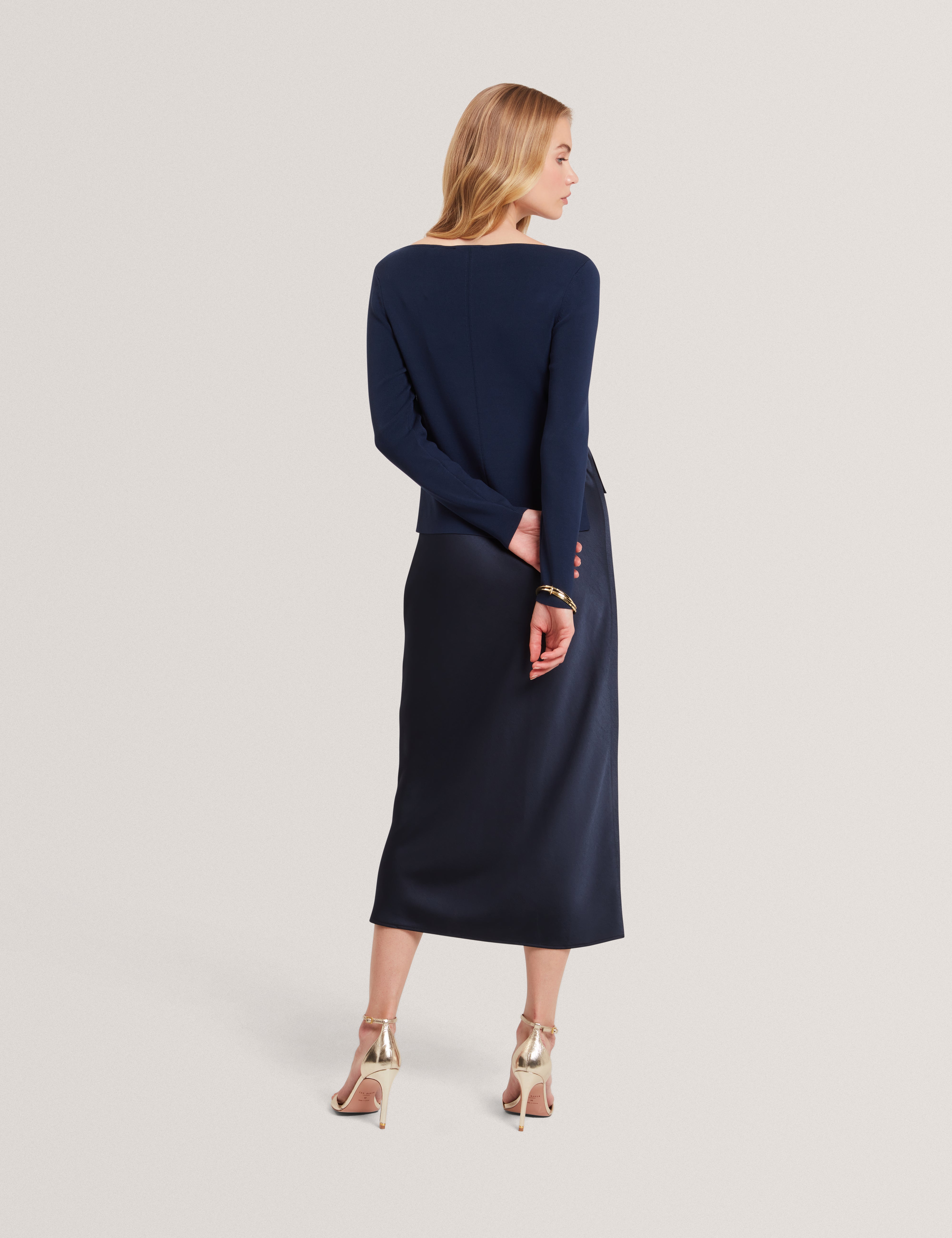 Machar 2 In 1 Knitted Top With Slip Dress Navy Machar 2 In 1 Knitted Top With Slip Dress Navy