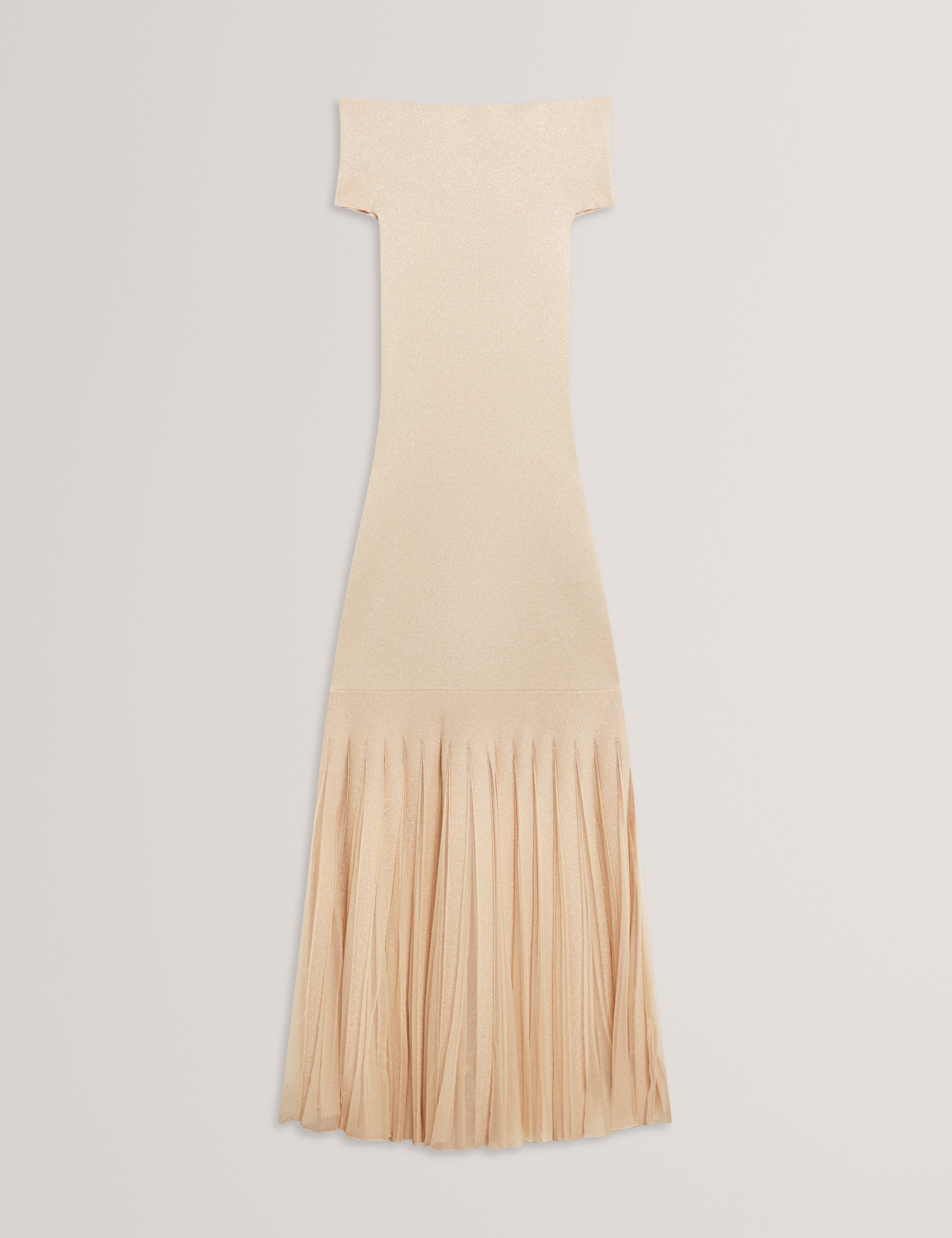 ريلا فستان ماكسي بأكتاف مكشوفة لون بيج