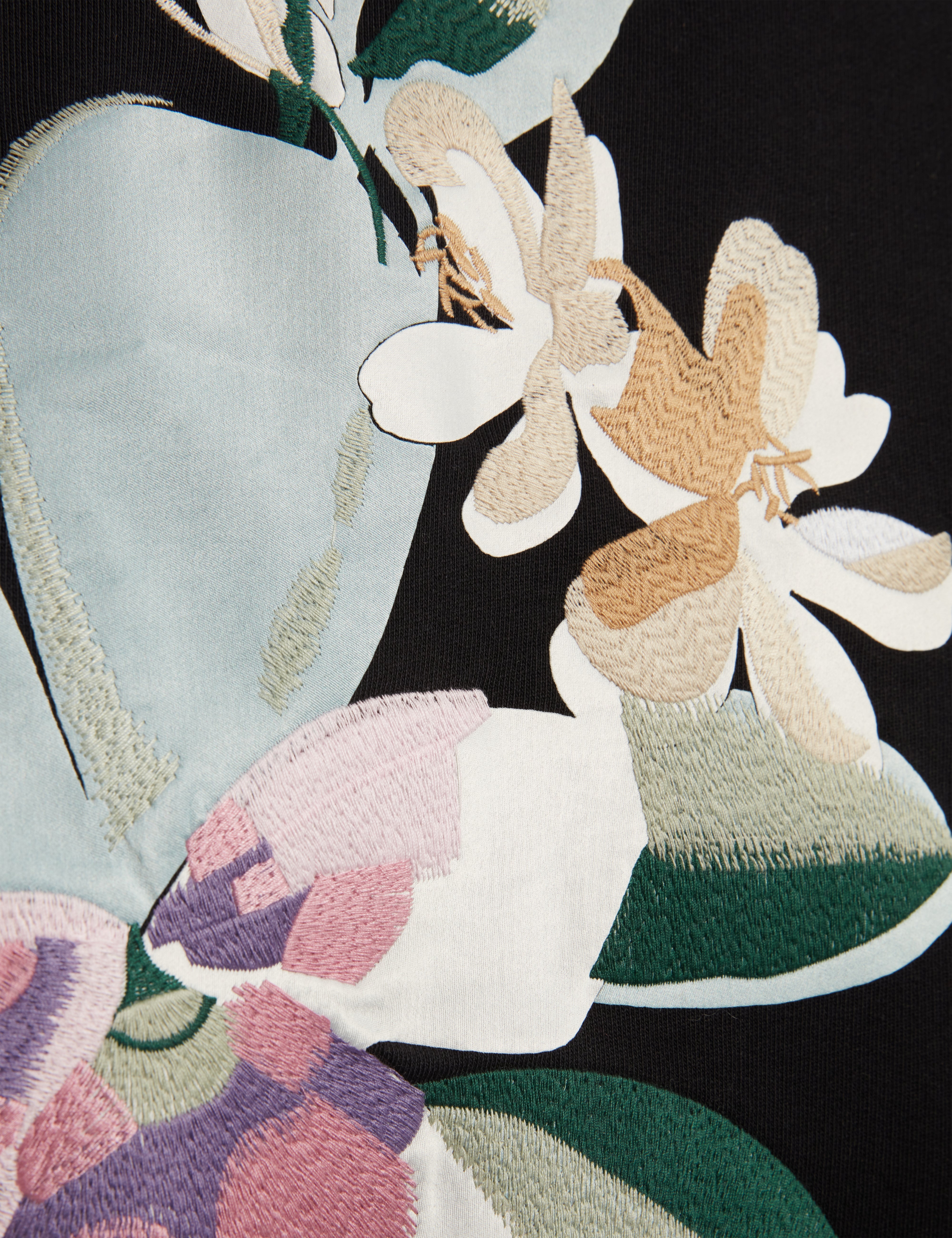 بروكلا سويت شيرت أسود مطبوع ومطرز