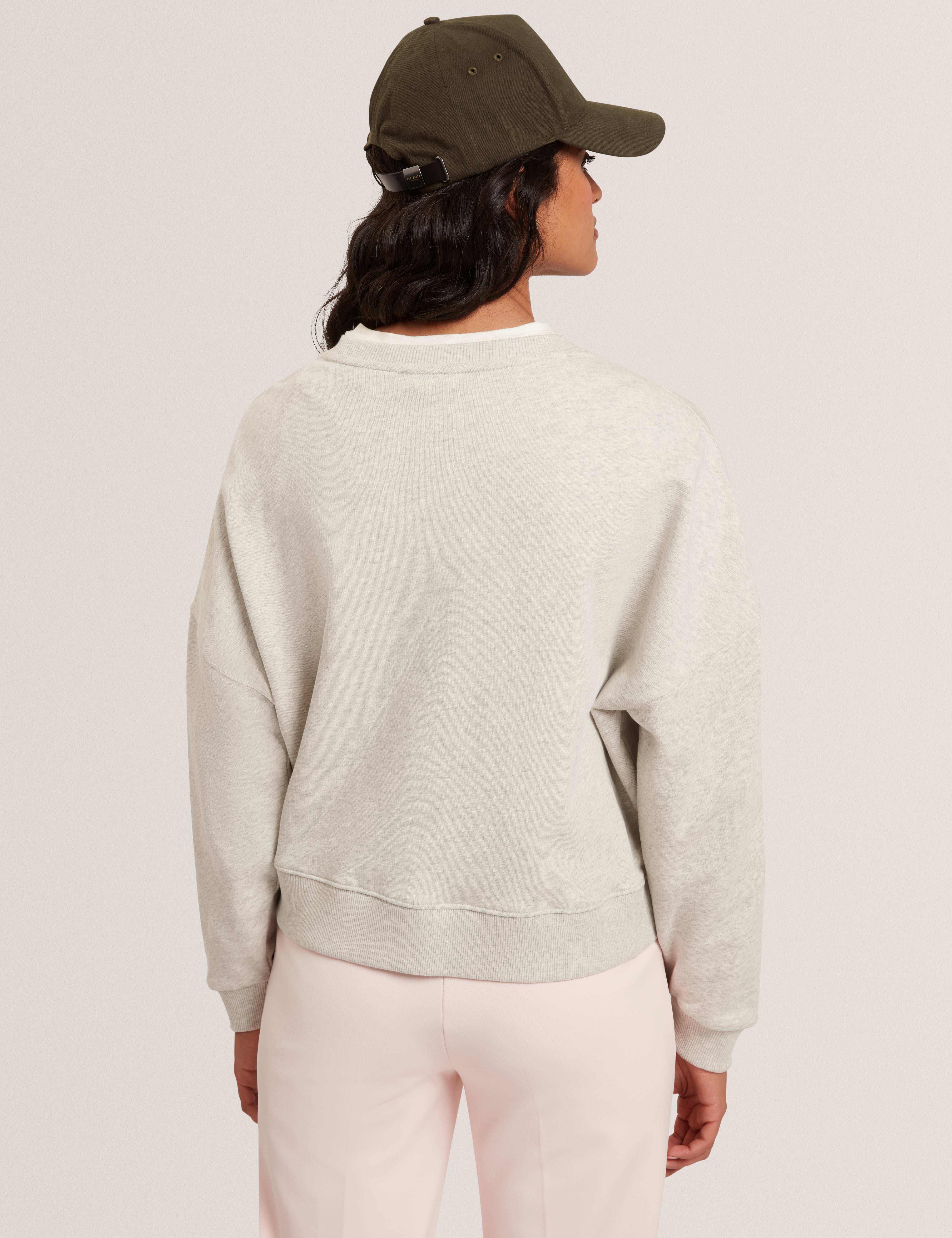Brookla Printed Embroidered Sweatshirt Grey
