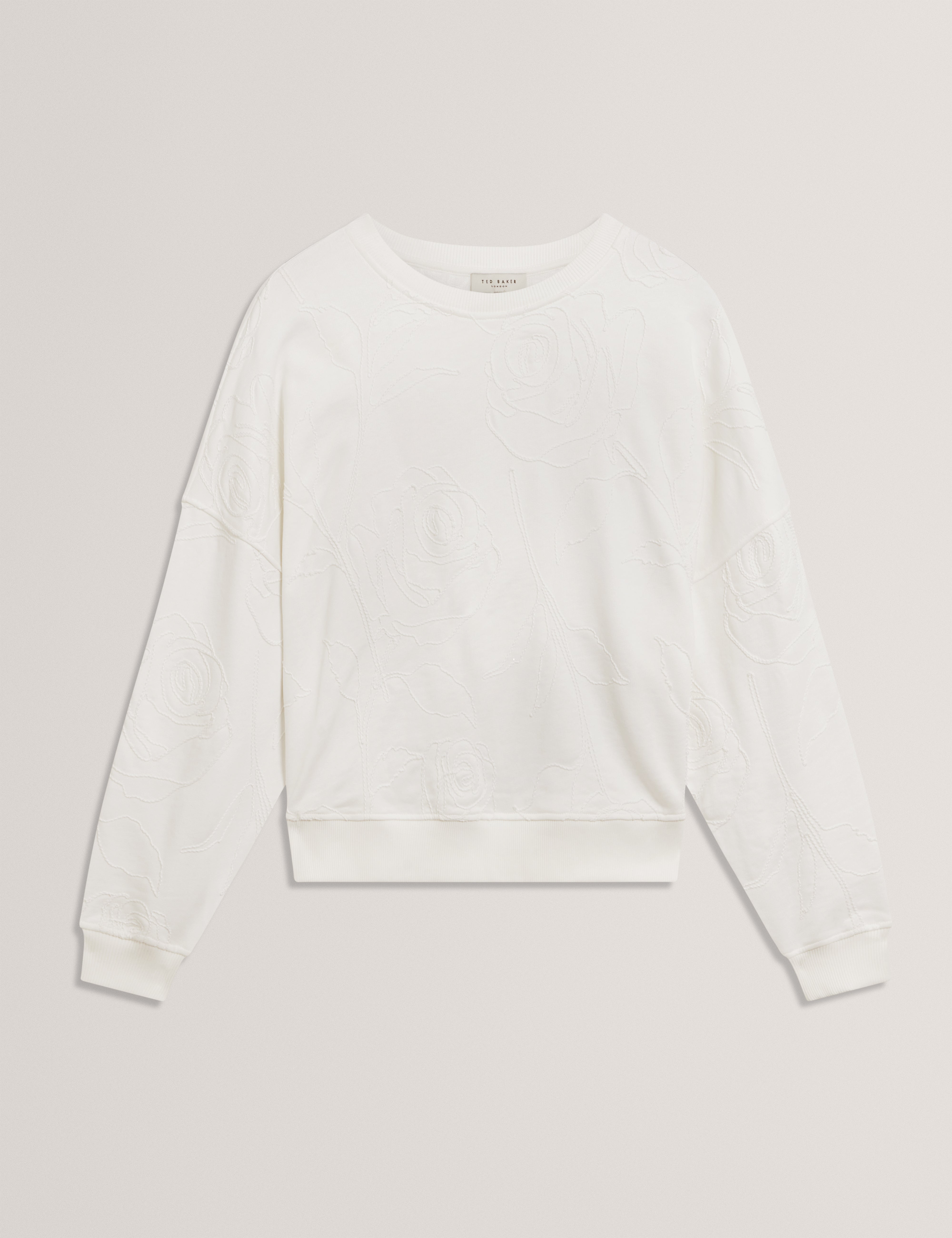 سويت شيرت مطبوع من زيبي باللون العاجي