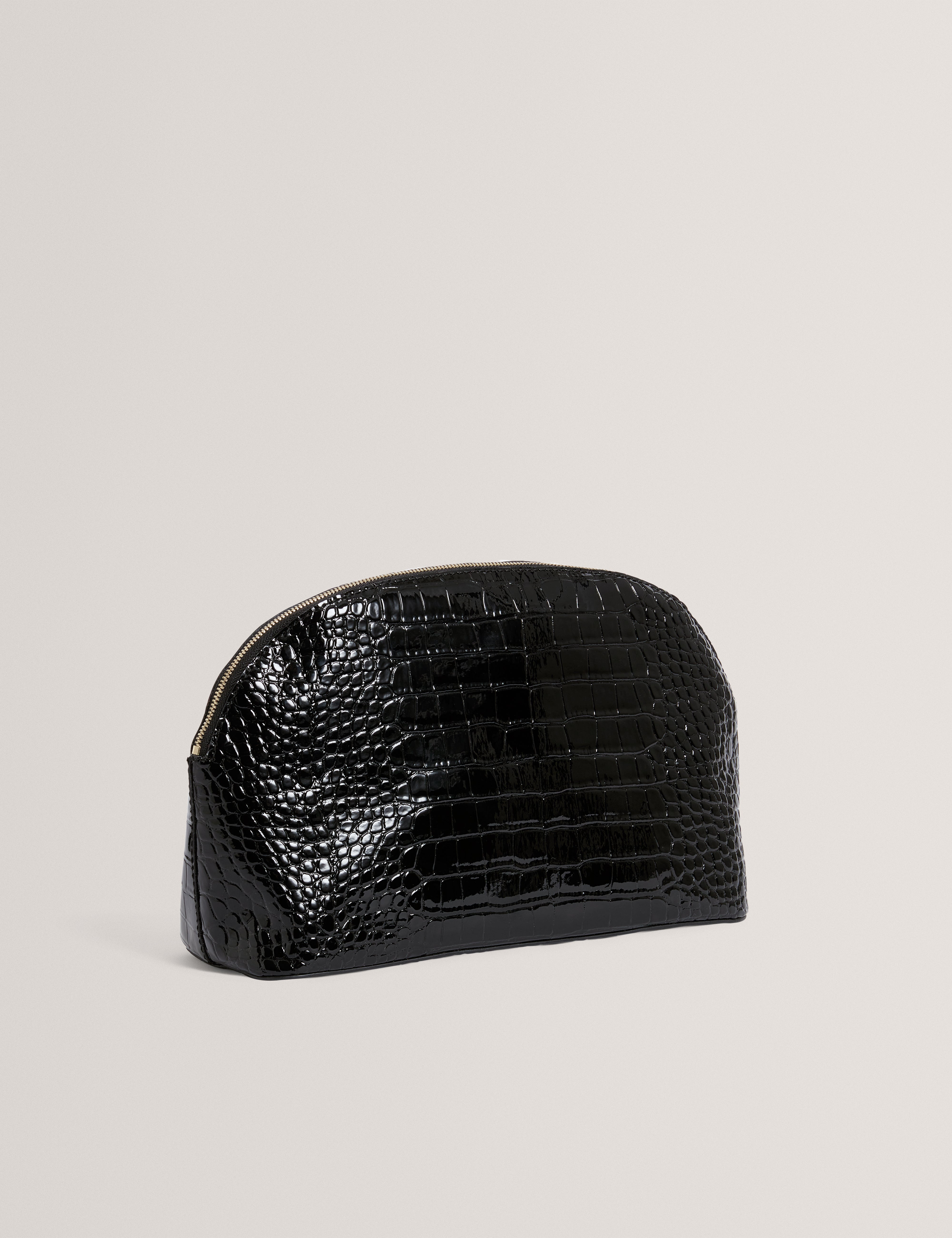 فالوريس حقيبة مستلزمات شخصية سوداء بنقشة جلد التمساح