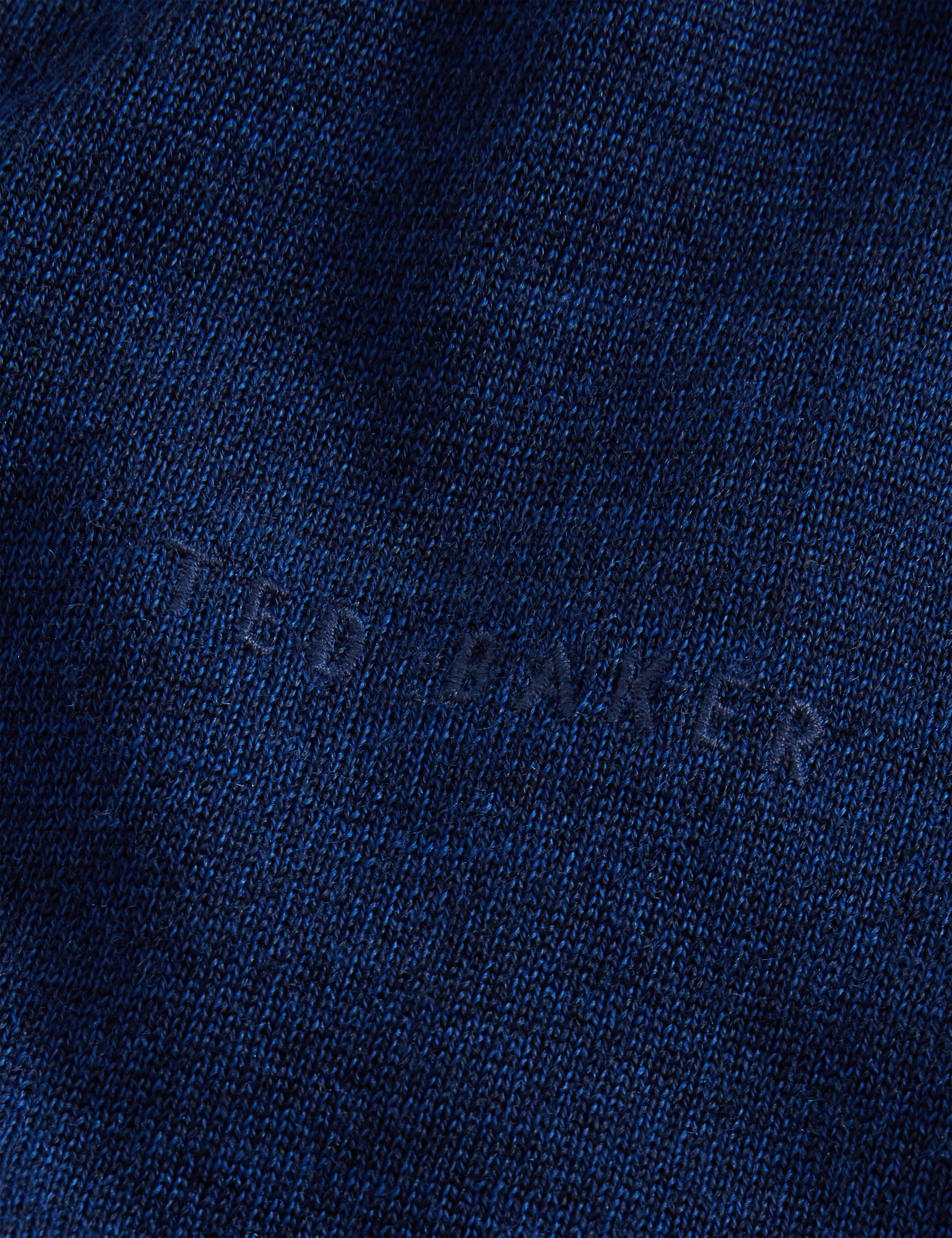 Resye Branded Merino V-Neck Jumper Navy