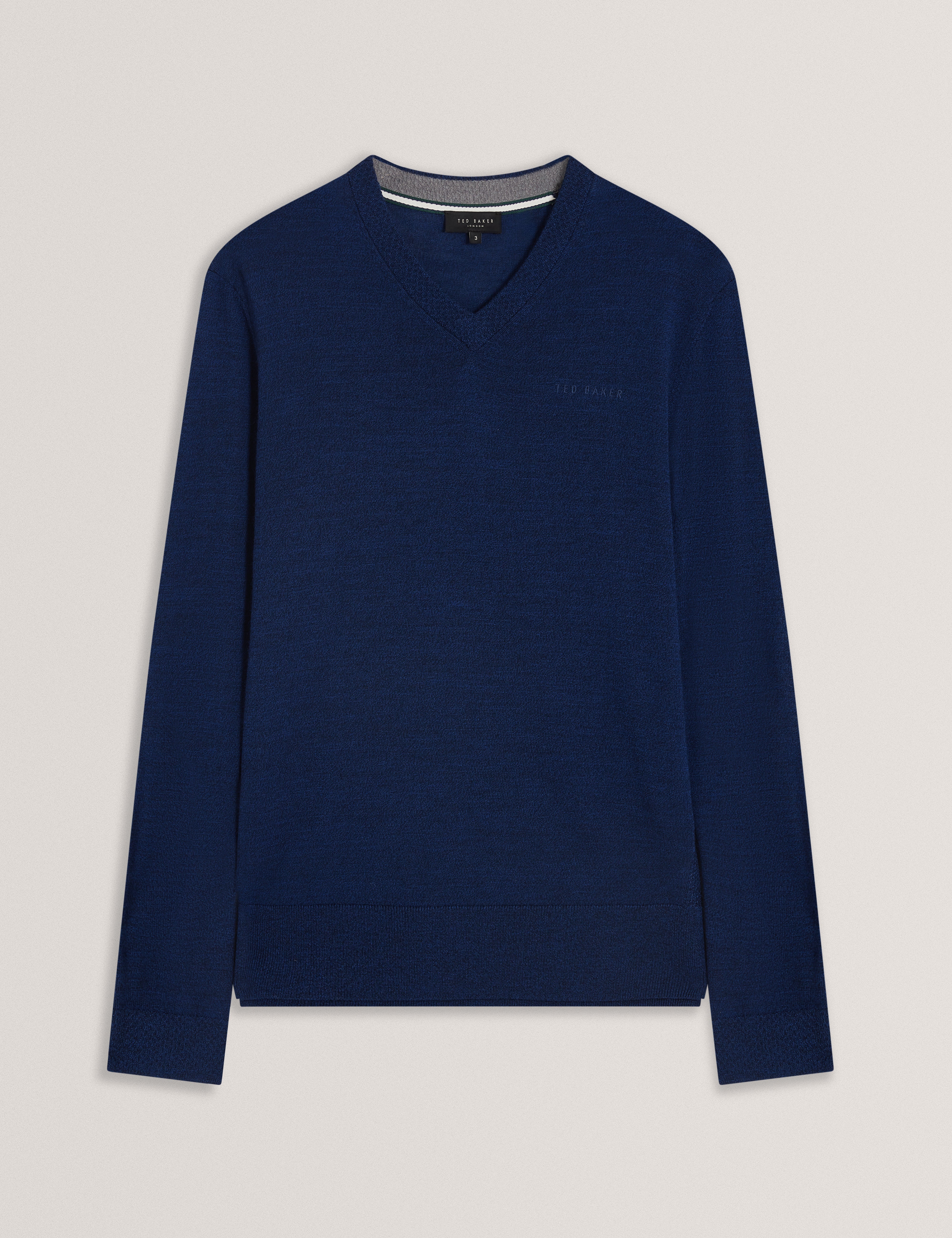Resye Branded Merino V-Neck Jumper Navy