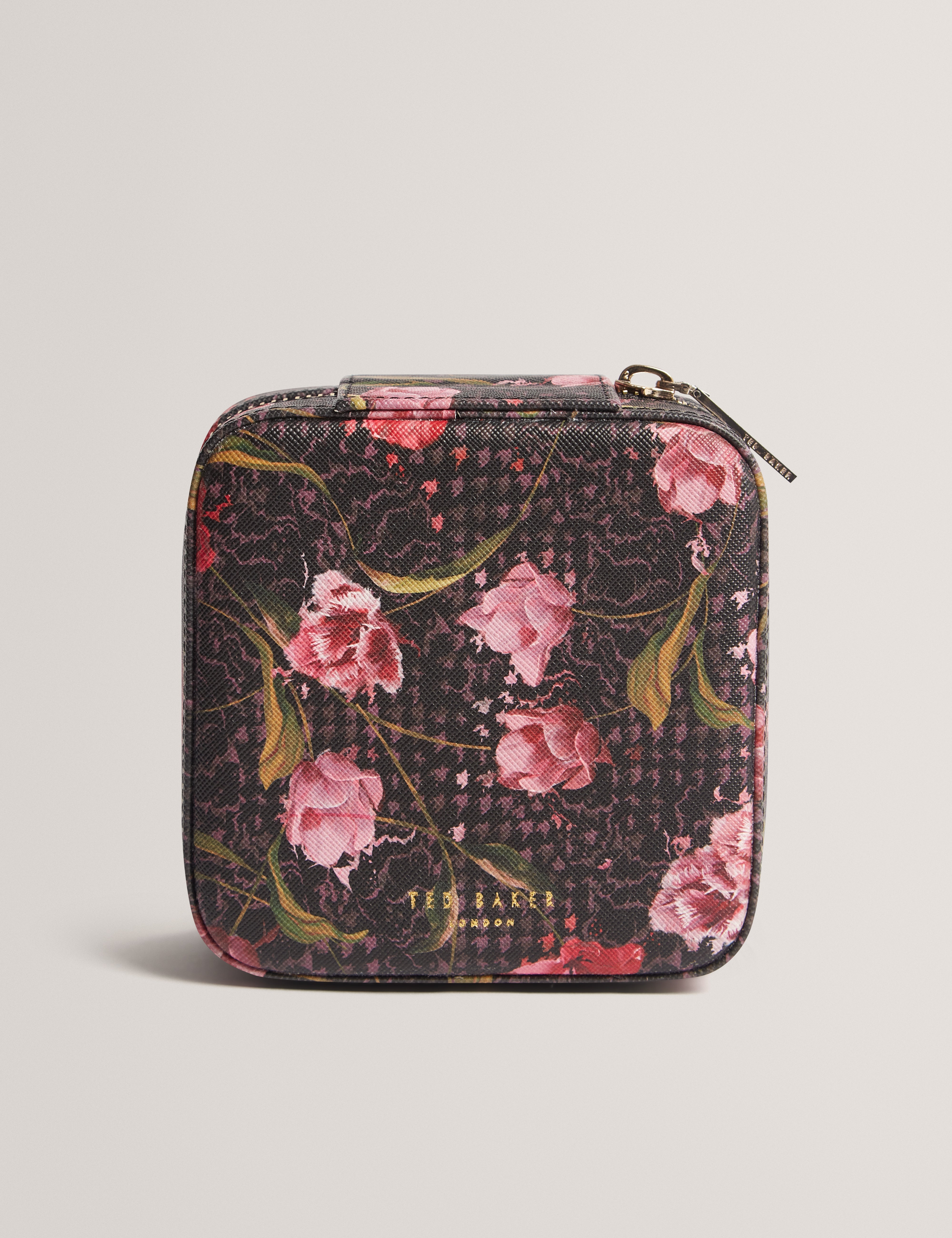 حقيبة مجوهرات تولسا مطبوعة متوسطة الحجم باللون الأسود