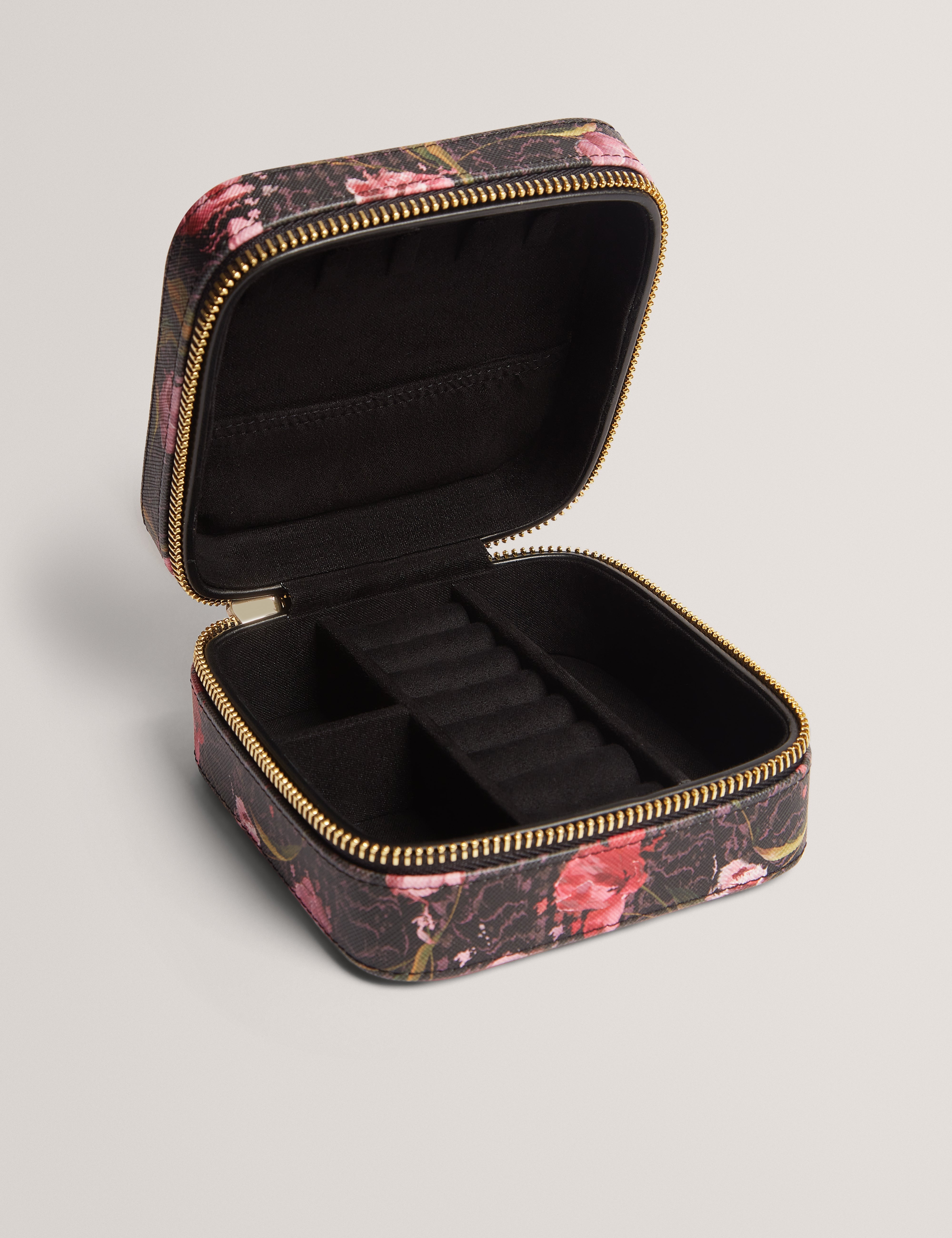 حقيبة مجوهرات تولسا مطبوعة متوسطة الحجم باللون الأسود