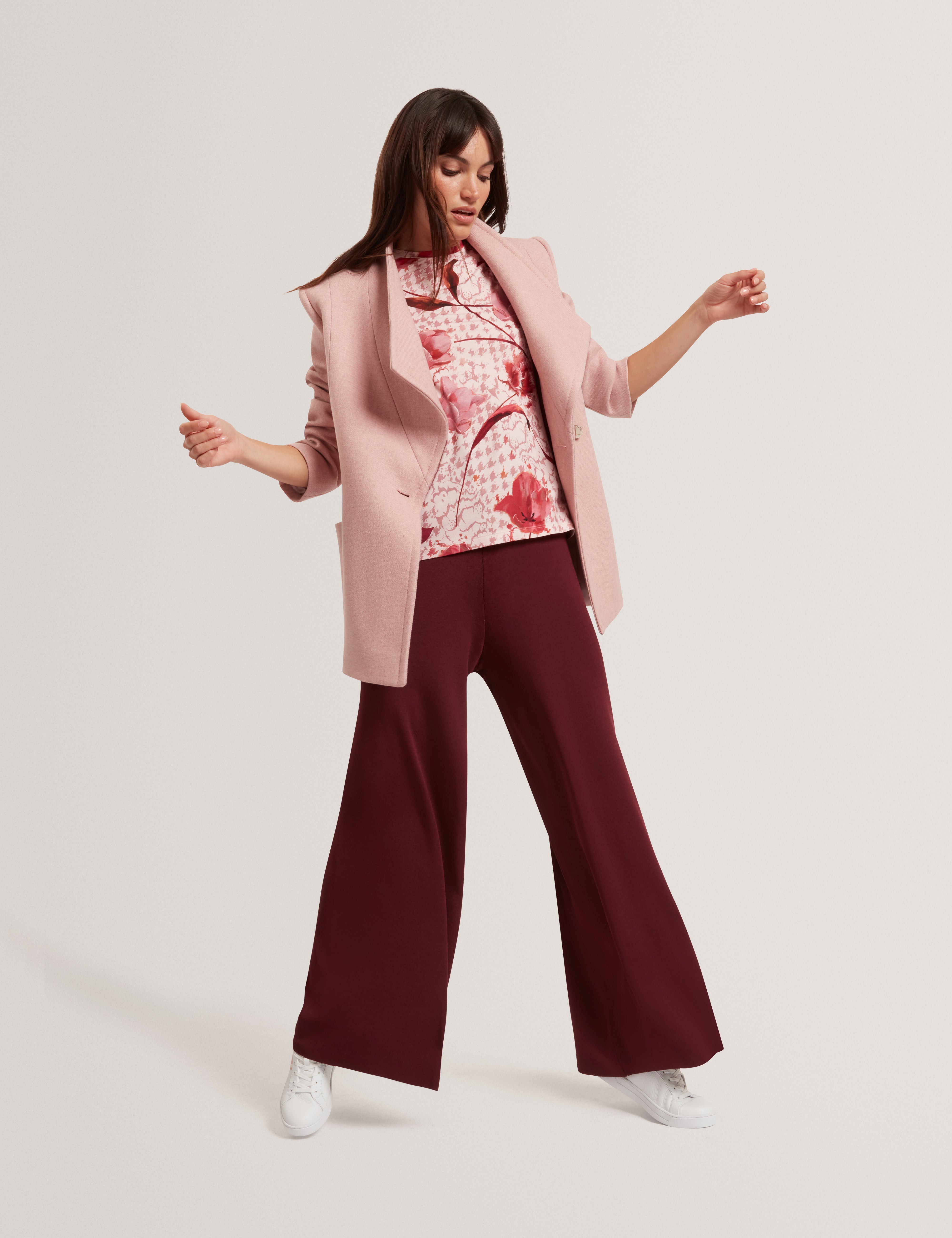Matilli Wide Leg Knit Trouser Maroon