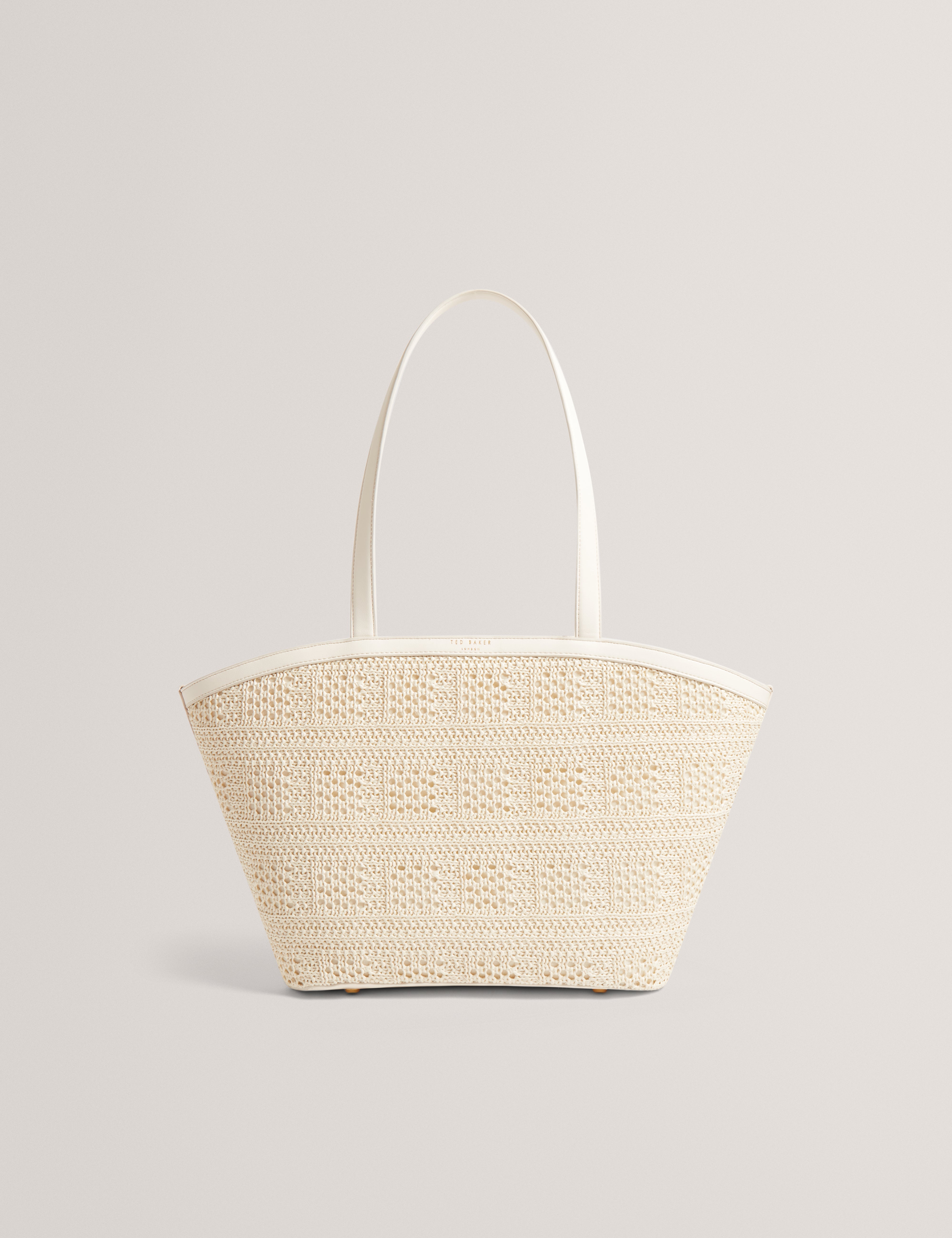 Pammina Raffia Straw Bucket Tote Ivory
