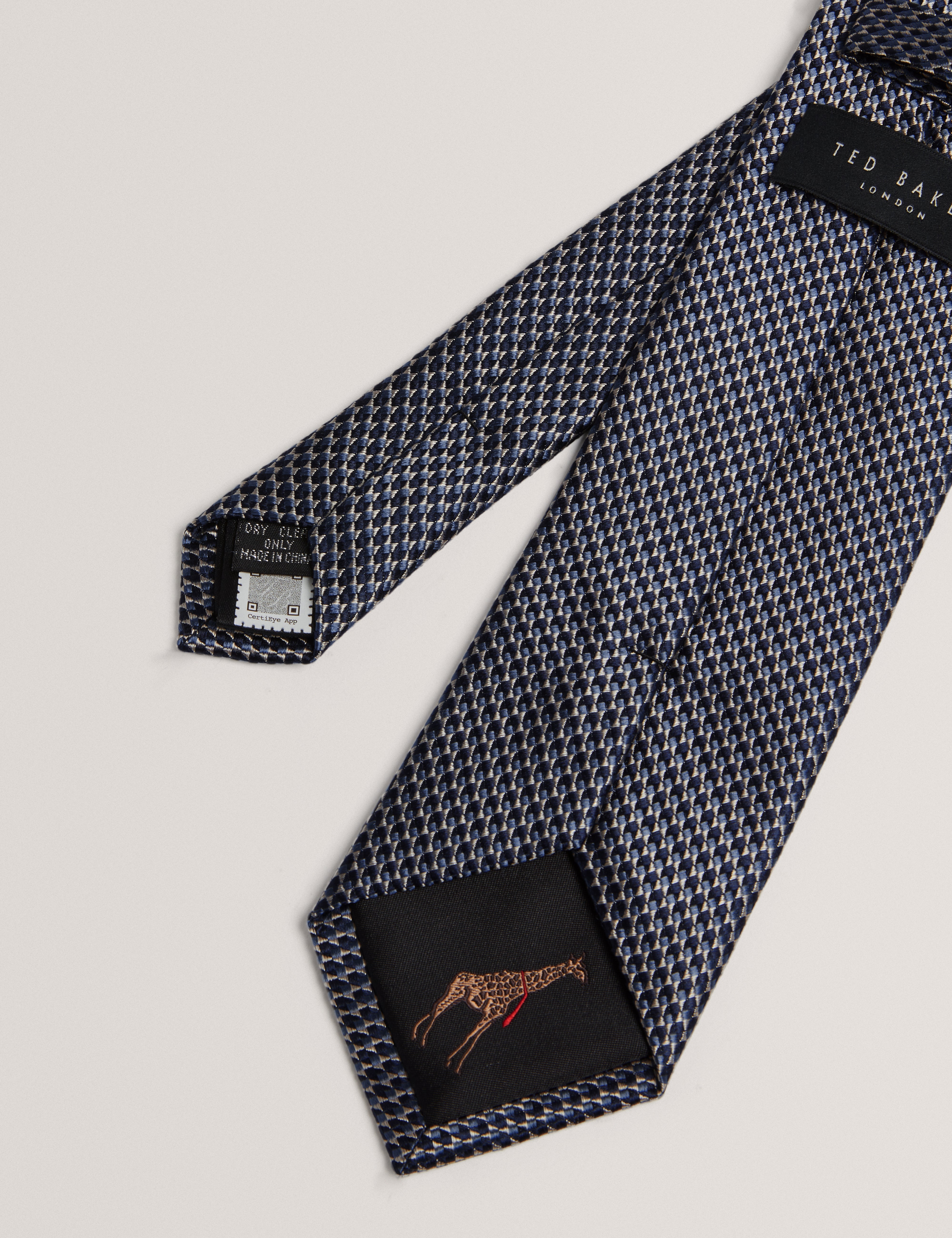 ديموس ربطة عنق من الحرير باللون الكحلي