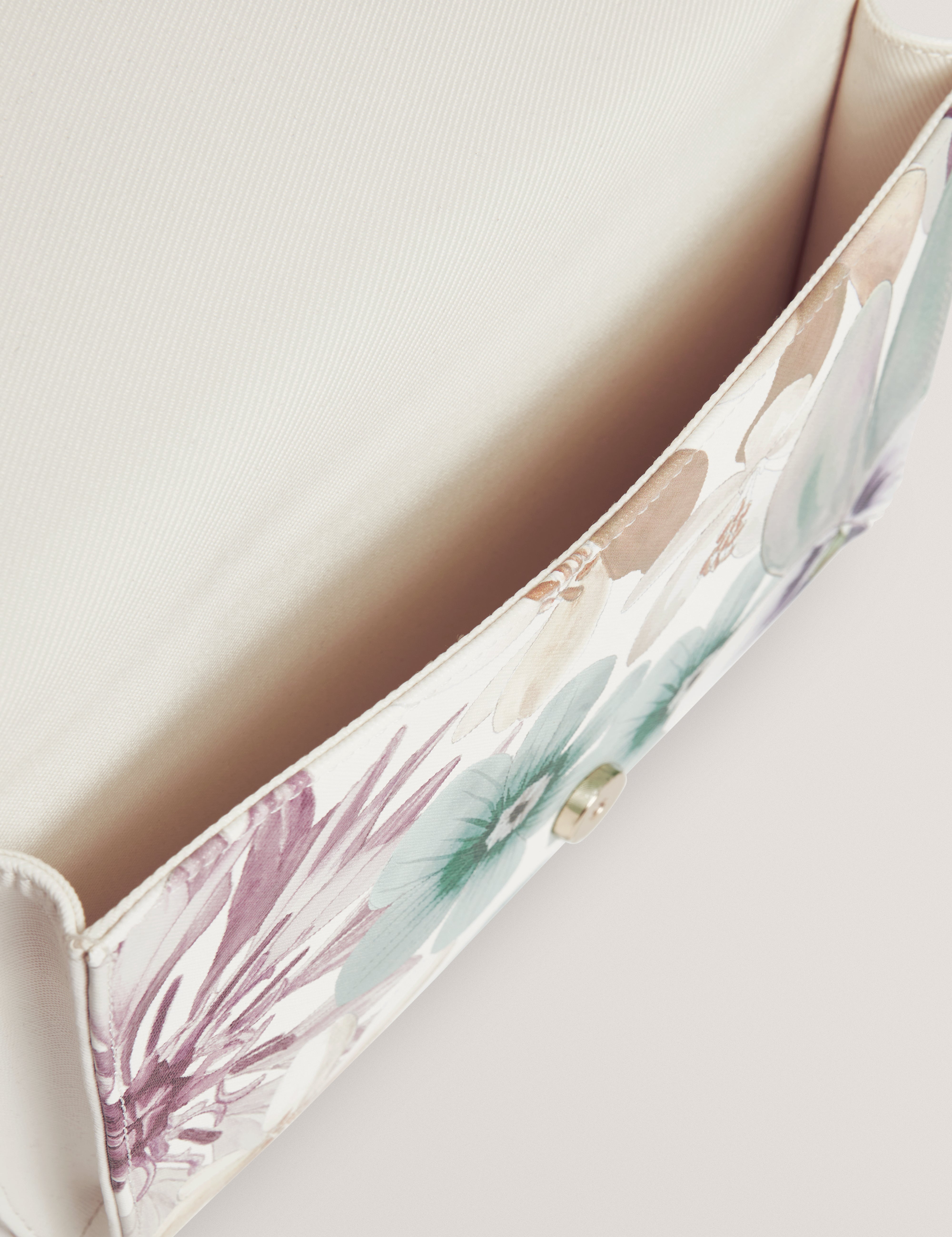 Helinii Petal Print Icon Envelope Clutch White