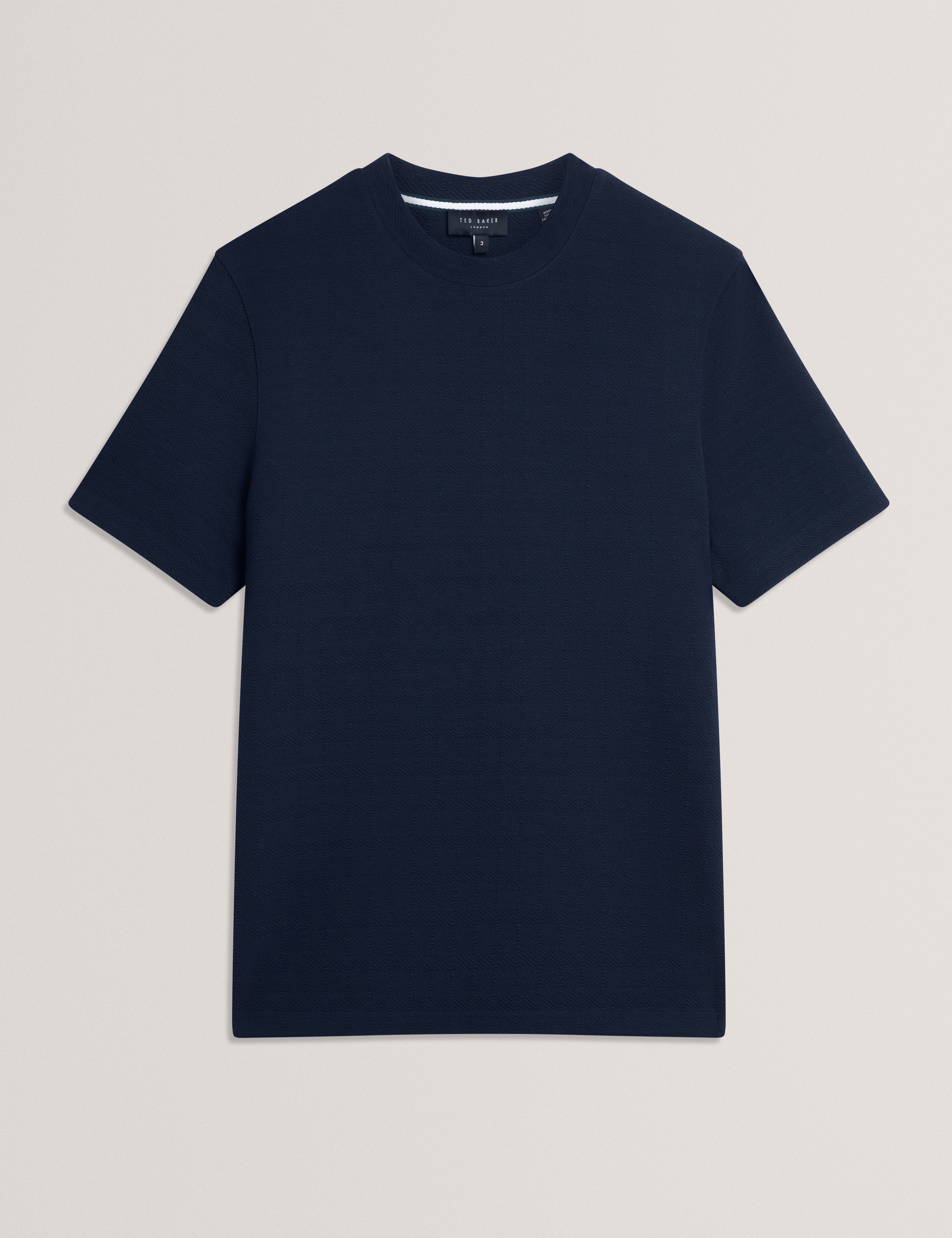 Marcen Short Sleeve Square Stitch T Shirt Navy