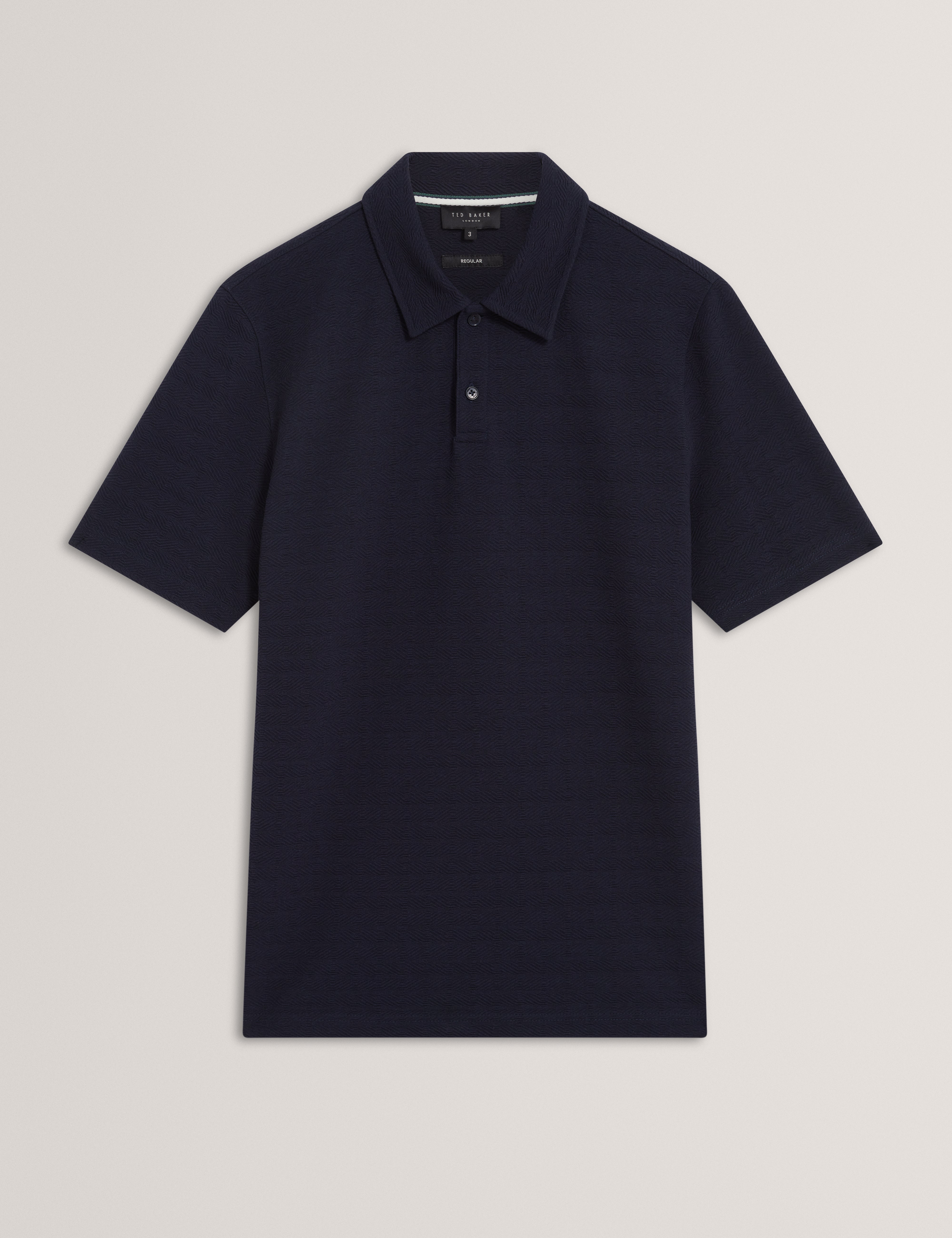 Serapa Short Sleeve Square Stitch Polo Navy