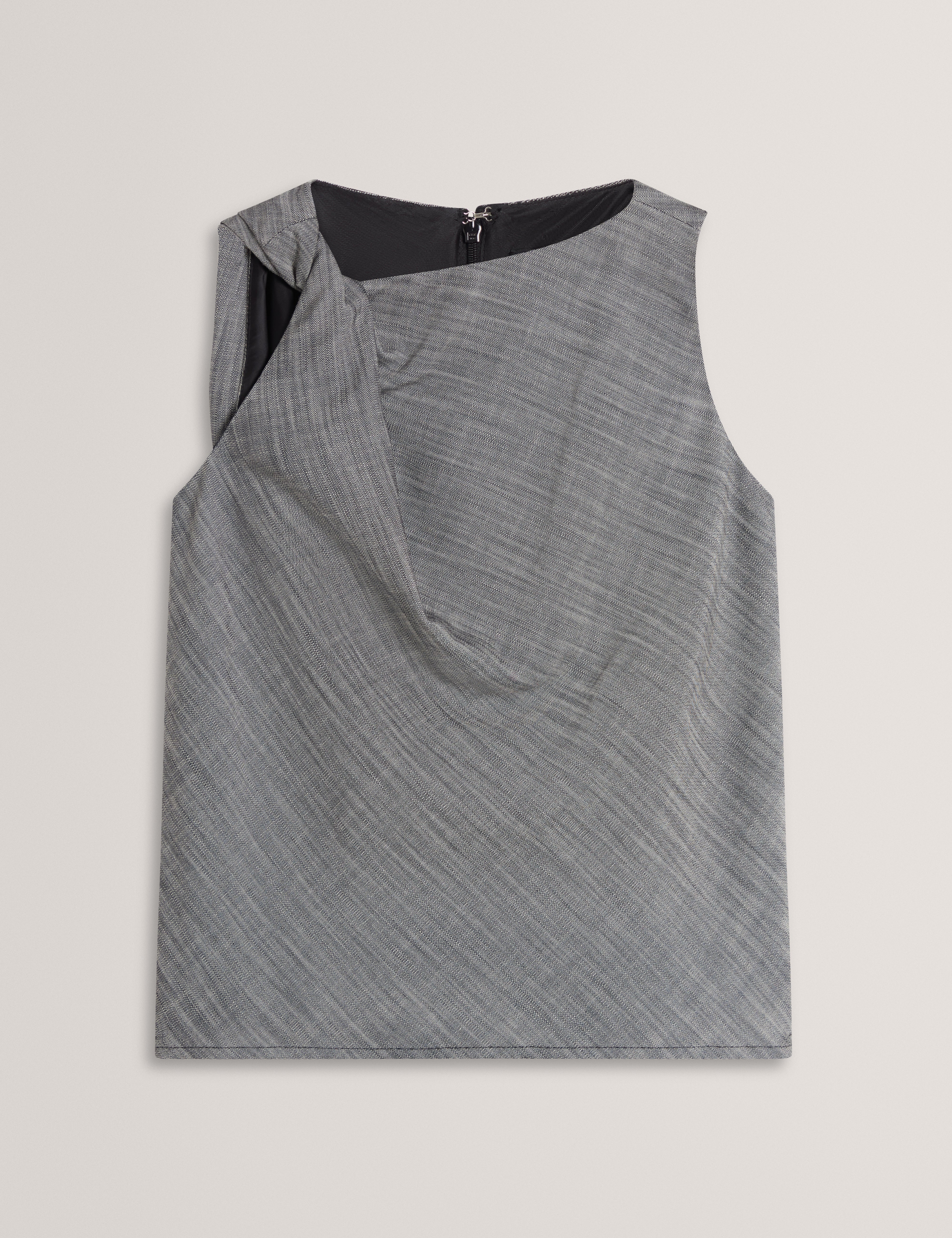 Lohria Sleeveless Twist Detail Top Black