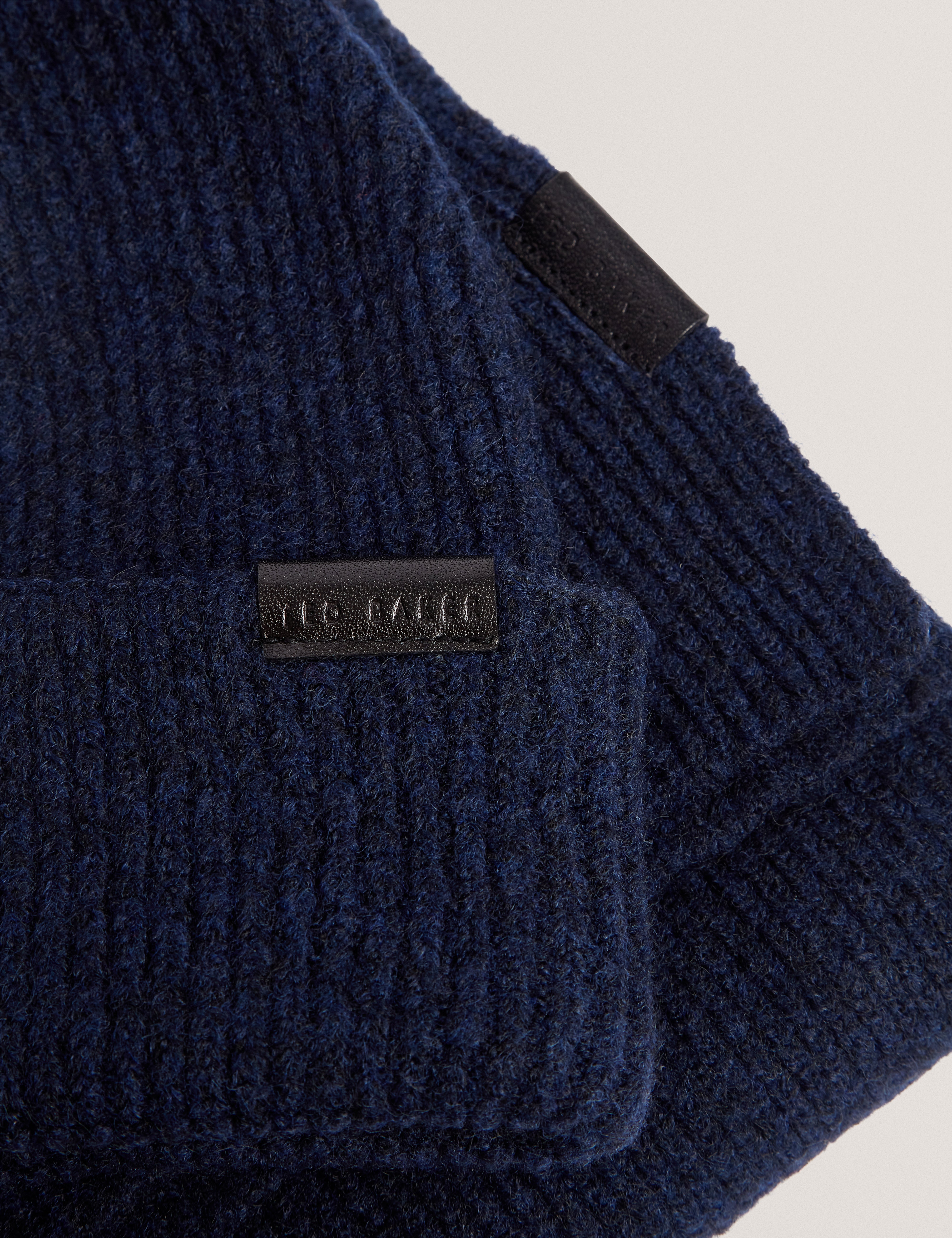 Alliiys Ribbed Hat And Scarf Gift Set Navy