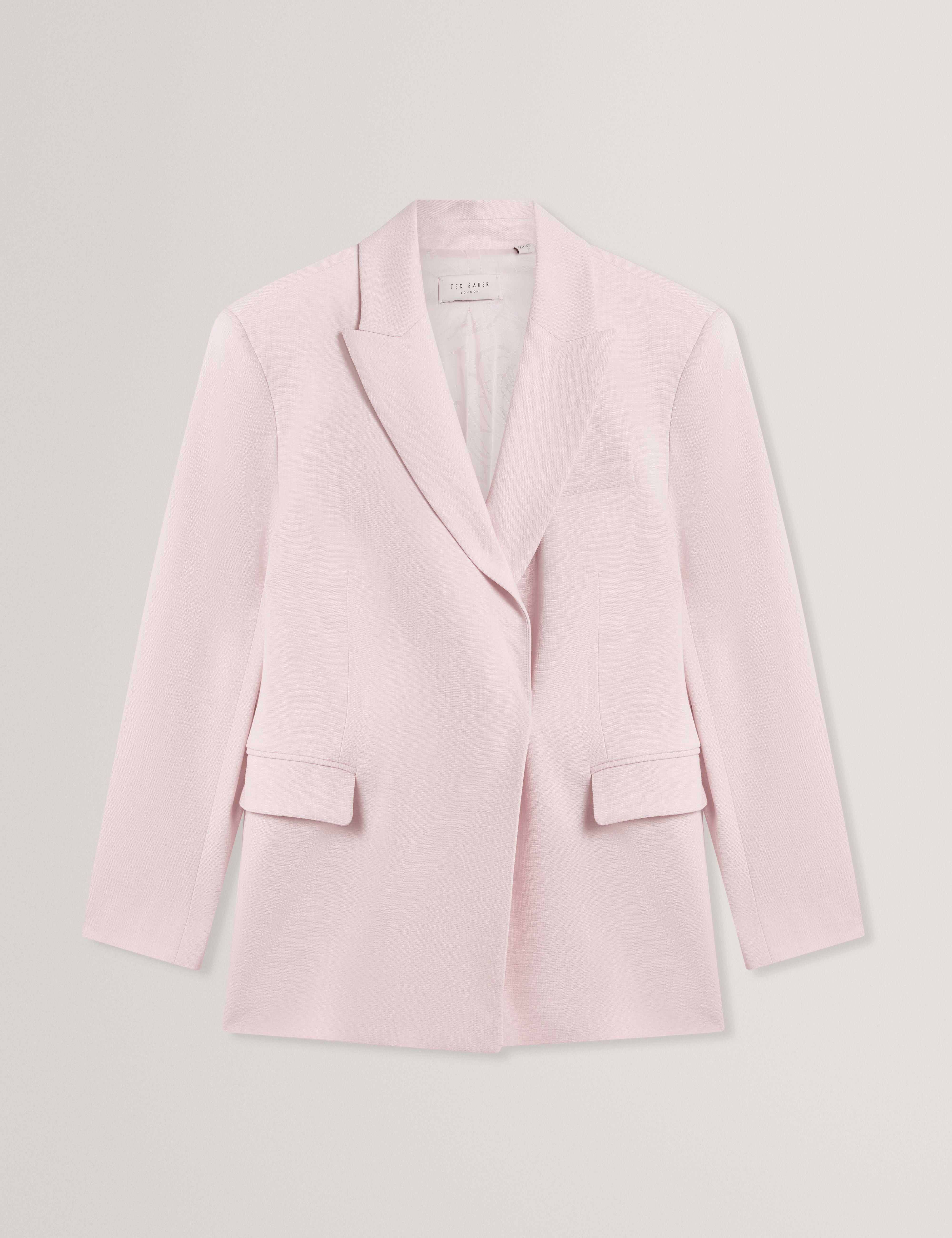 بلوزة بييان طويلة فضفاضة وردية فاتحة