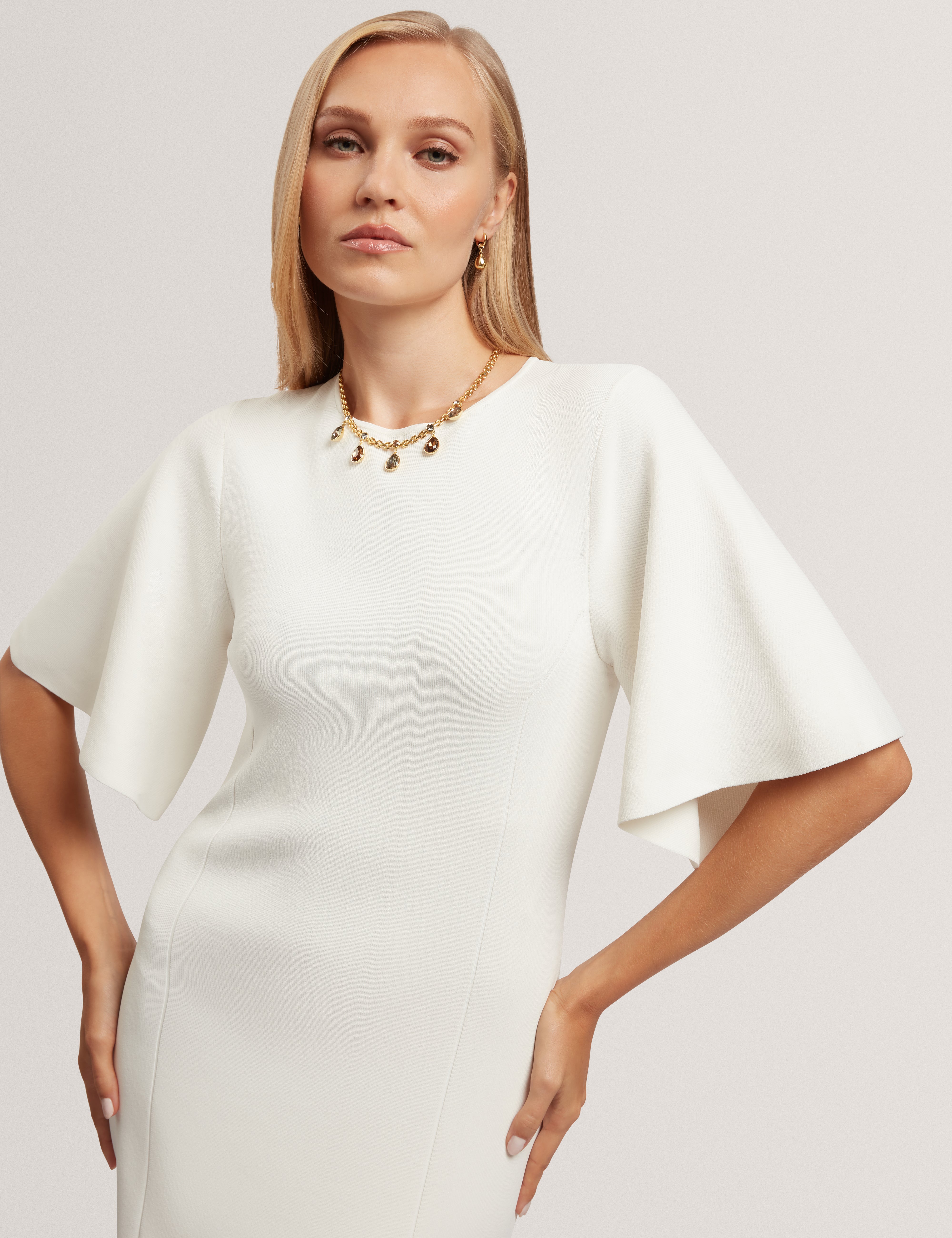 Aedna Bodycon Knit Dress Ivory Aedna Bodycon Knit Dress Ivory