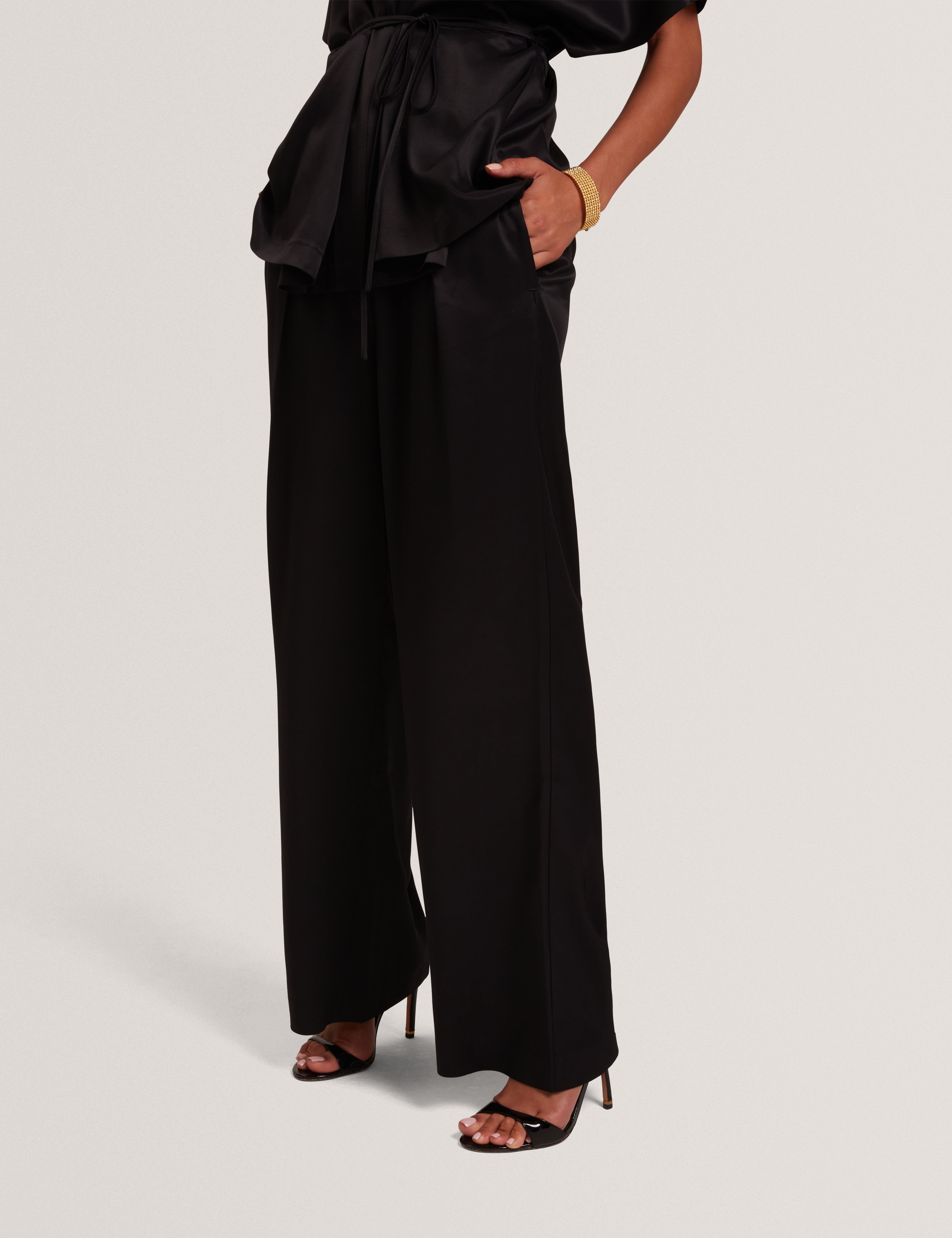Herria Straight Leg Elastic Back Trouser Black