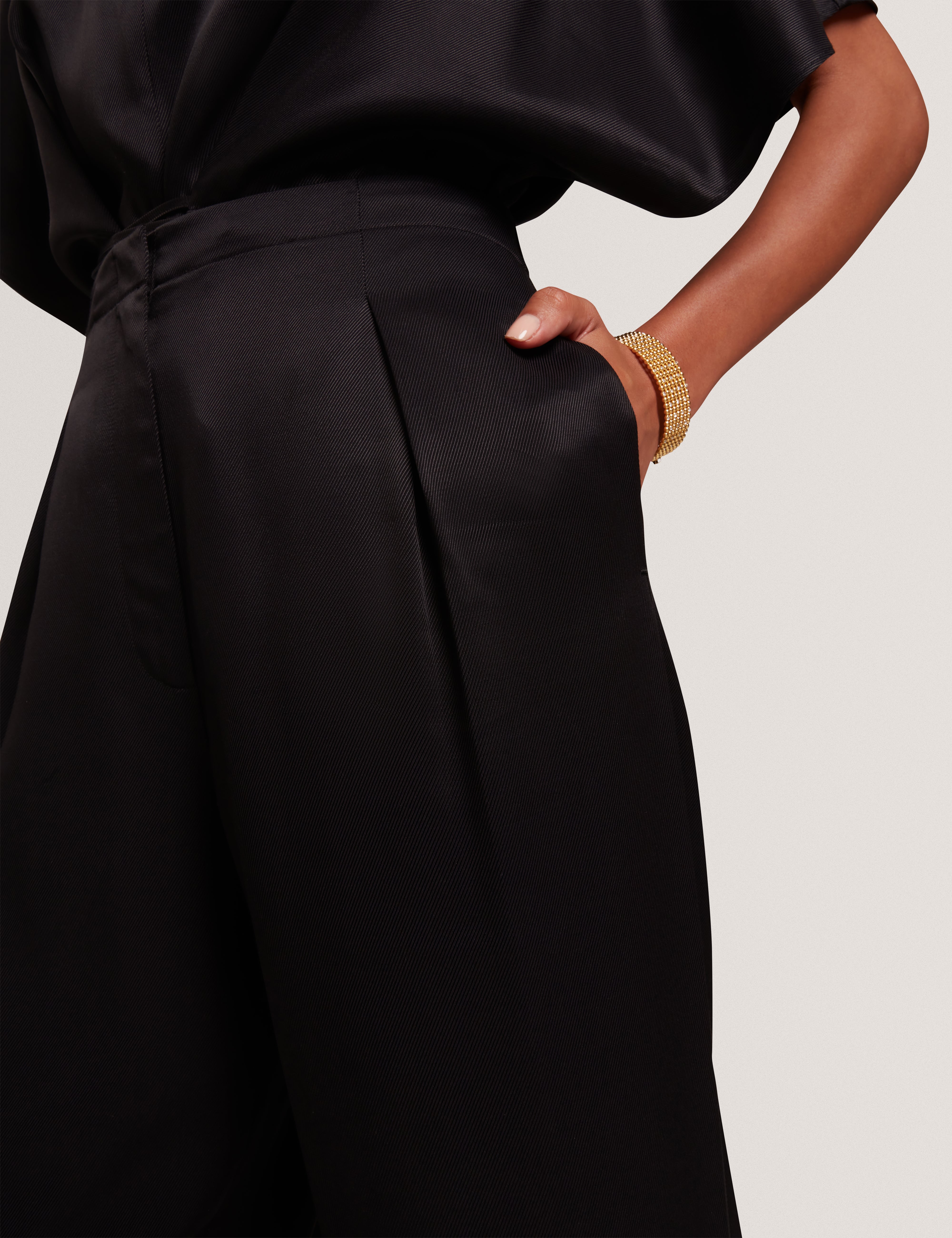 Herria Straight Leg Elastic Back Trouser Black