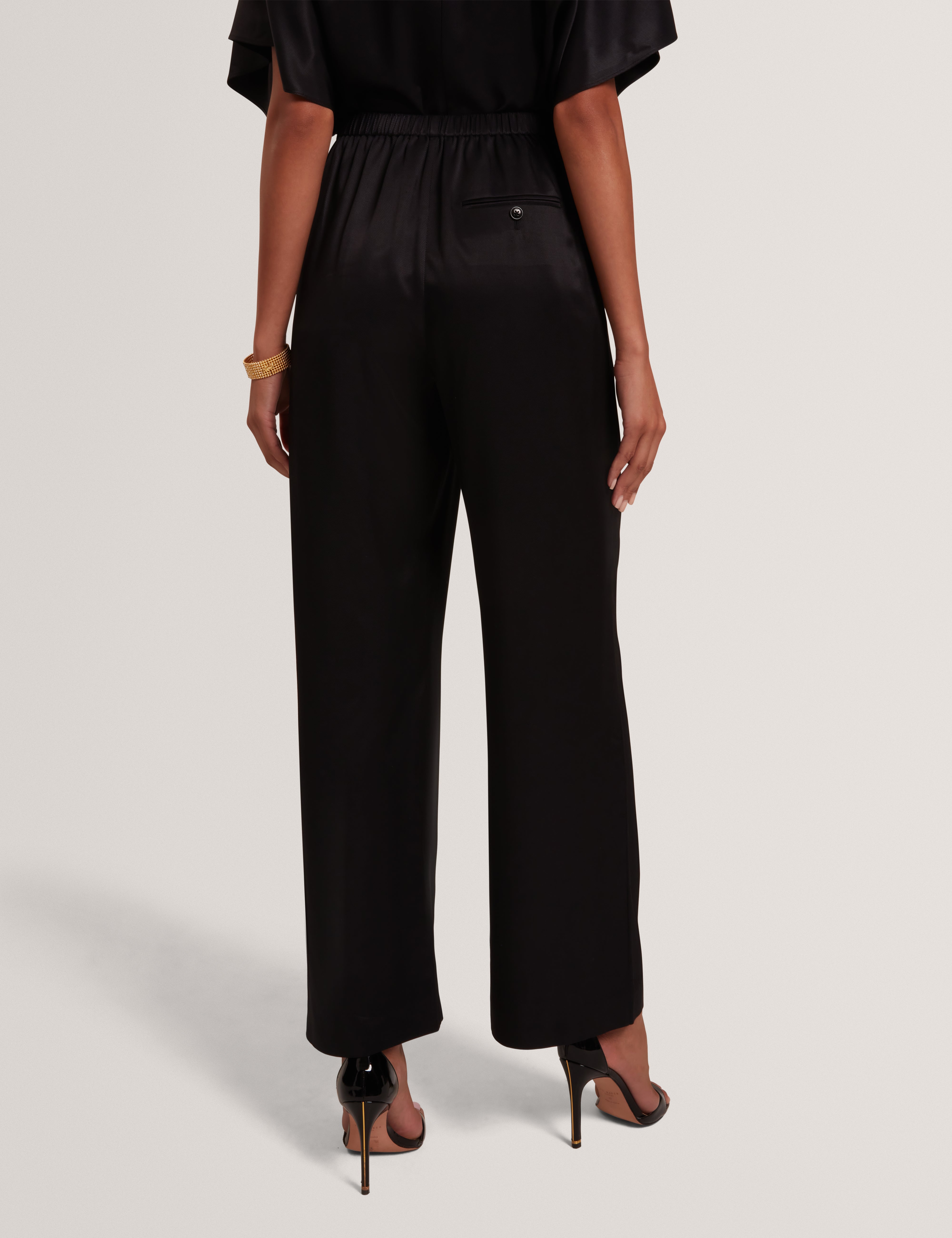 Herria Straight Leg Elastic Back Trouser Black