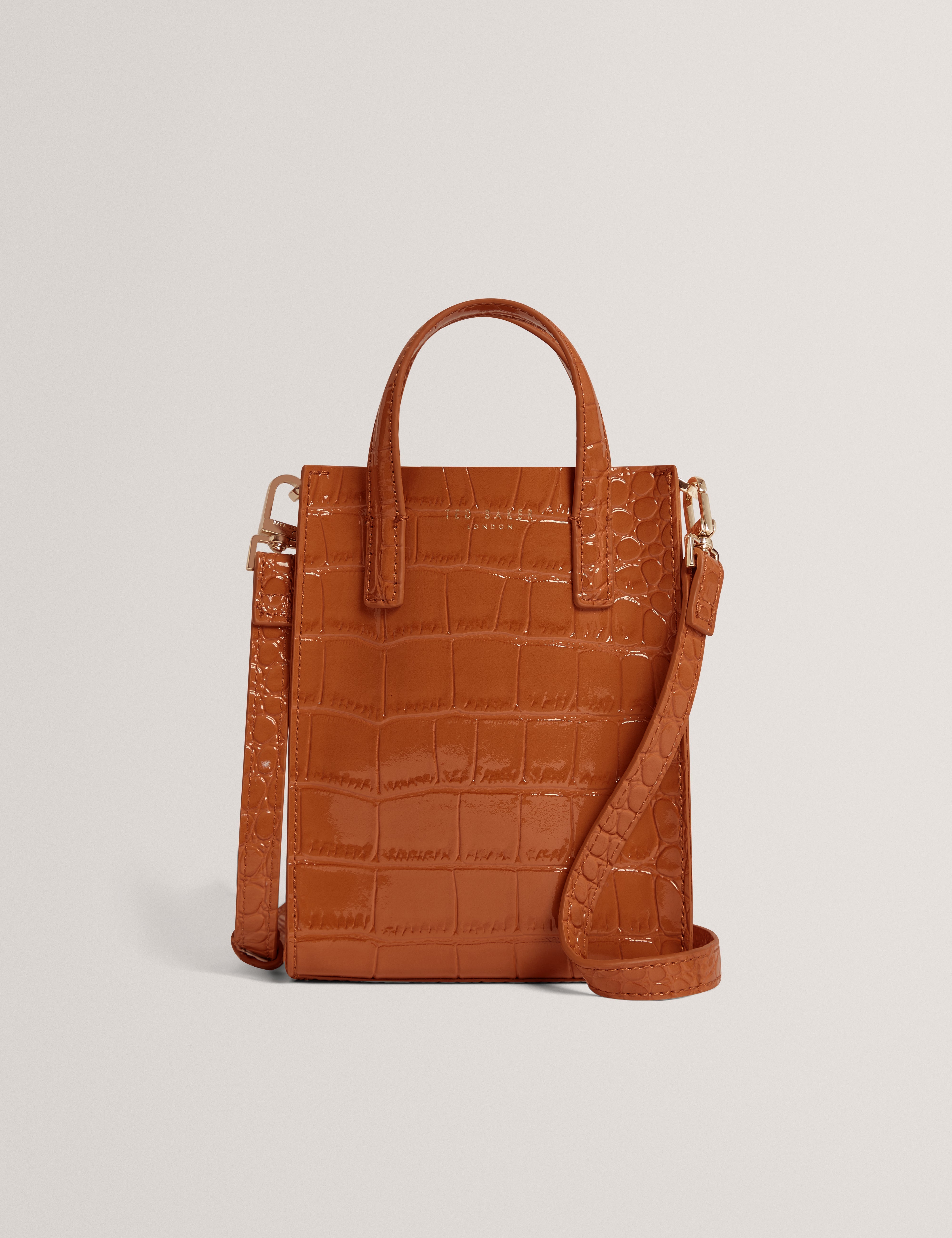 Wenissa Croc Effect Mini Icon Bag Tan