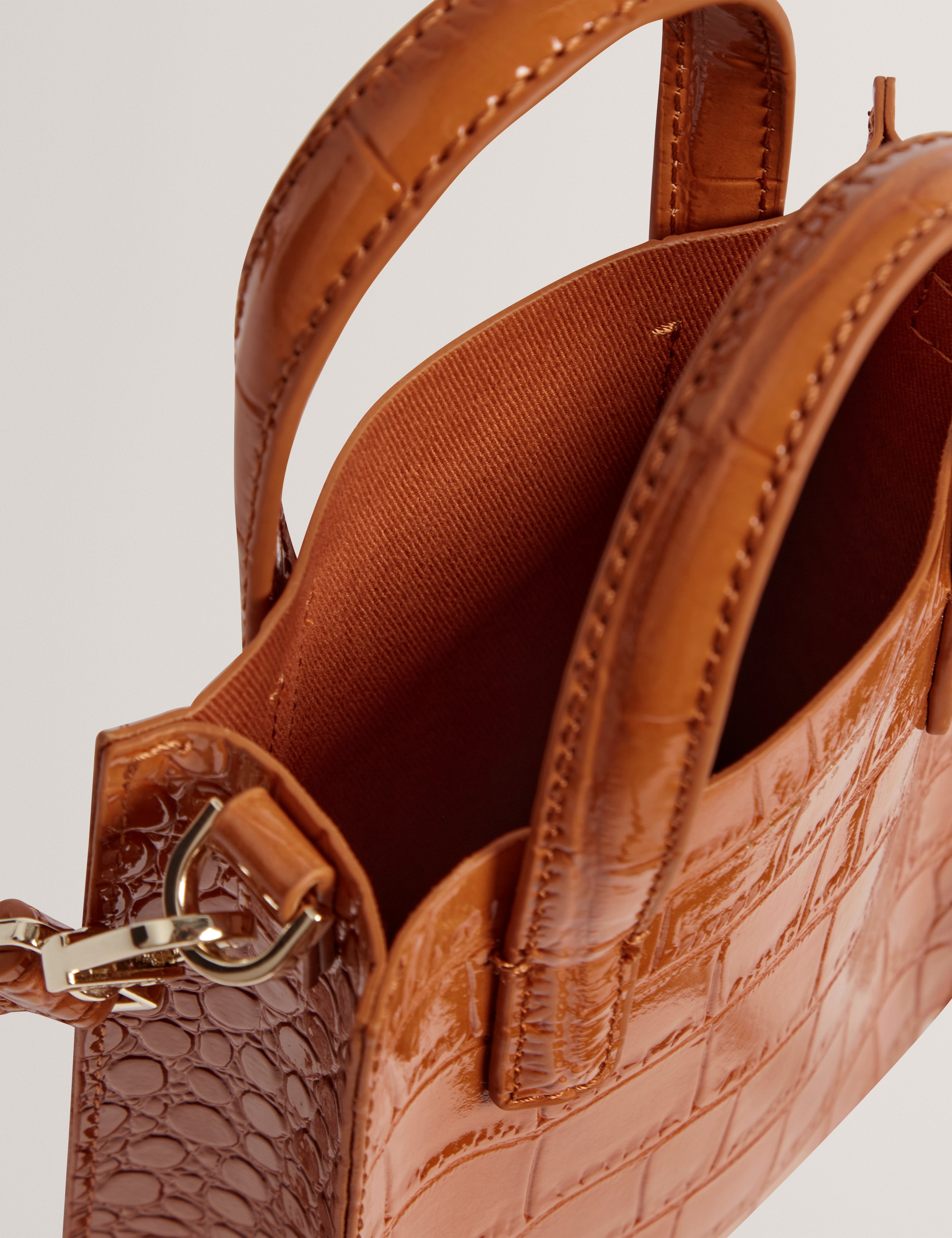 Wenissa Croc Effect Mini Icon Bag Tan