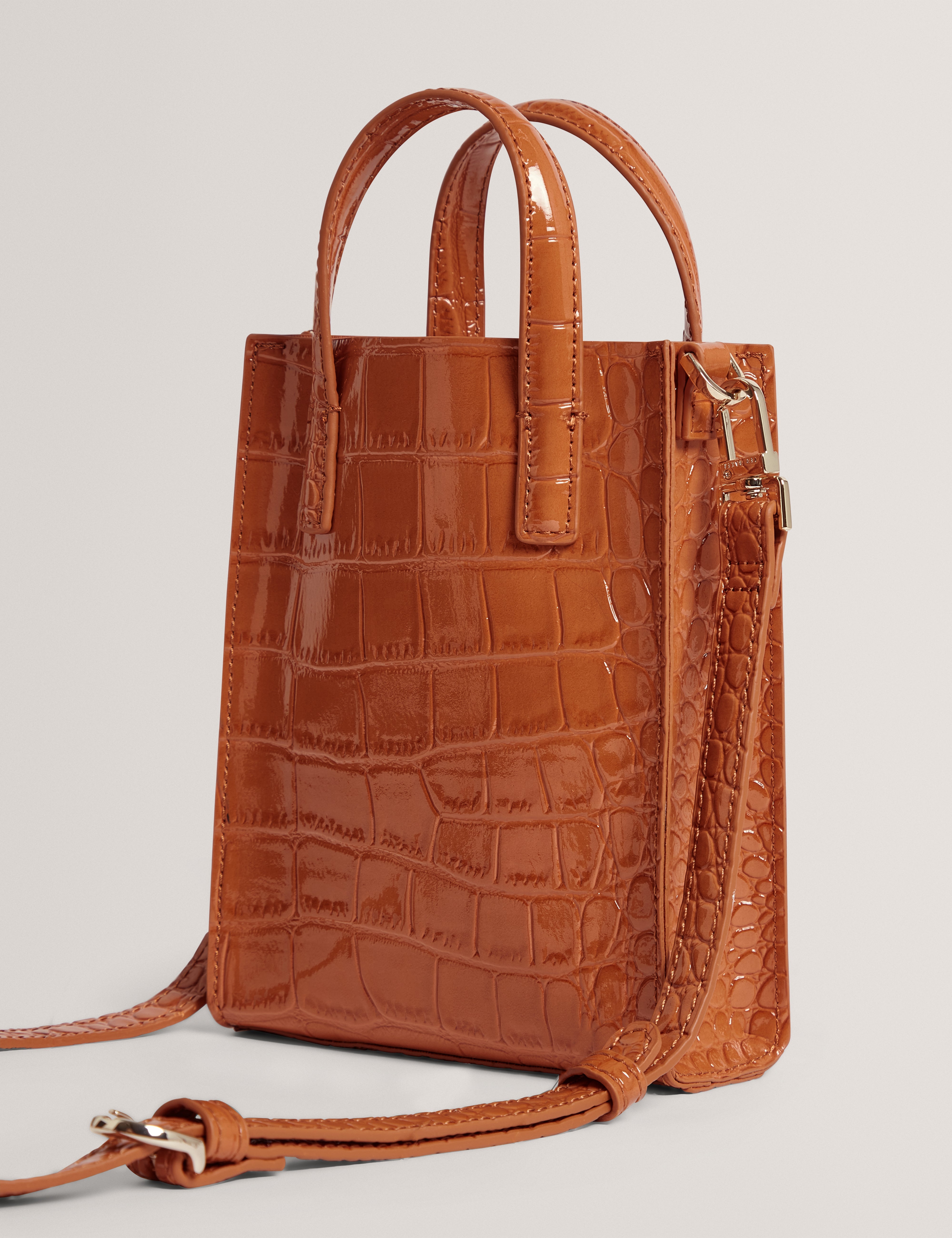 Wenissa Croc Effect Mini Icon Bag Tan
