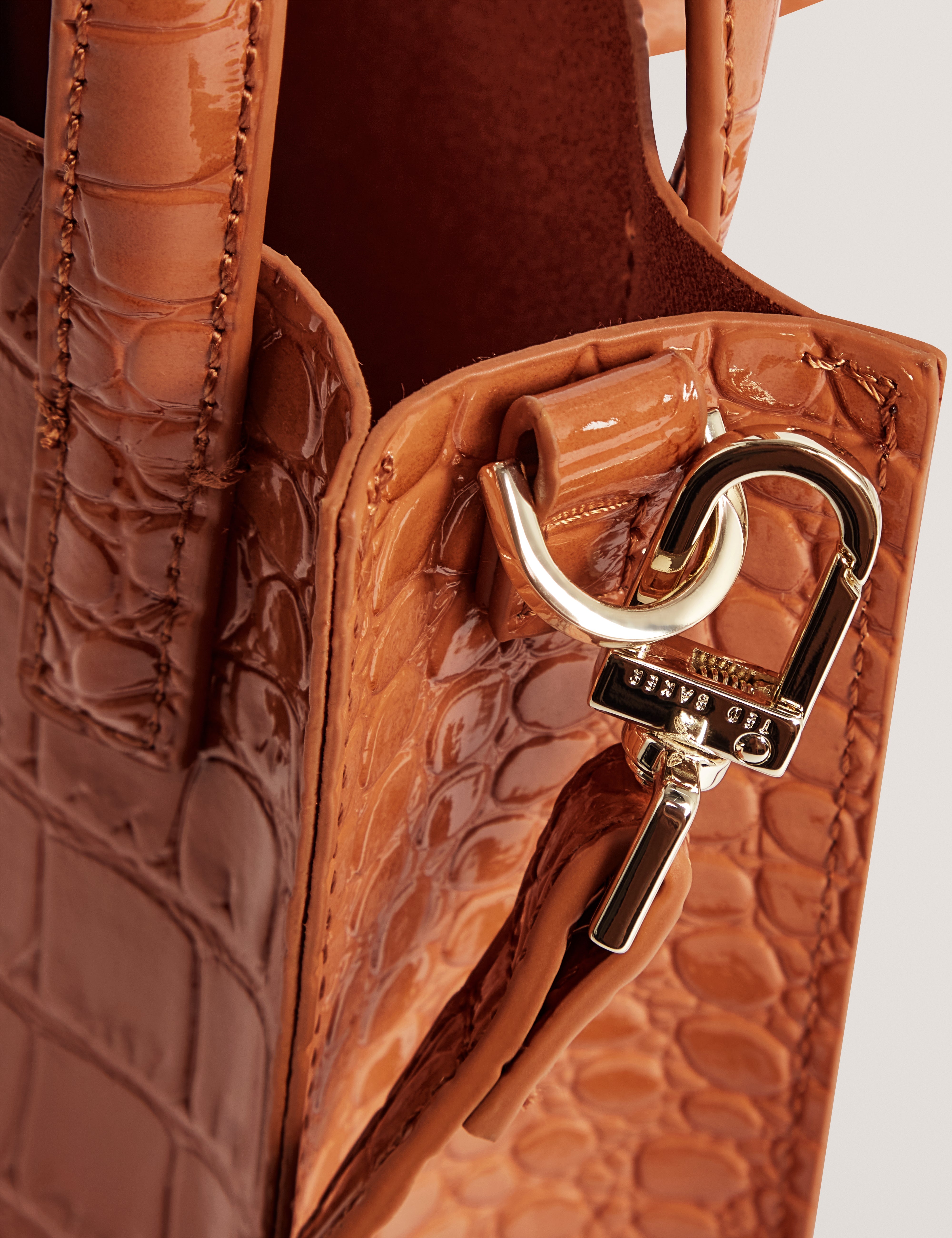 Wenissa Croc Effect Mini Icon Bag Tan