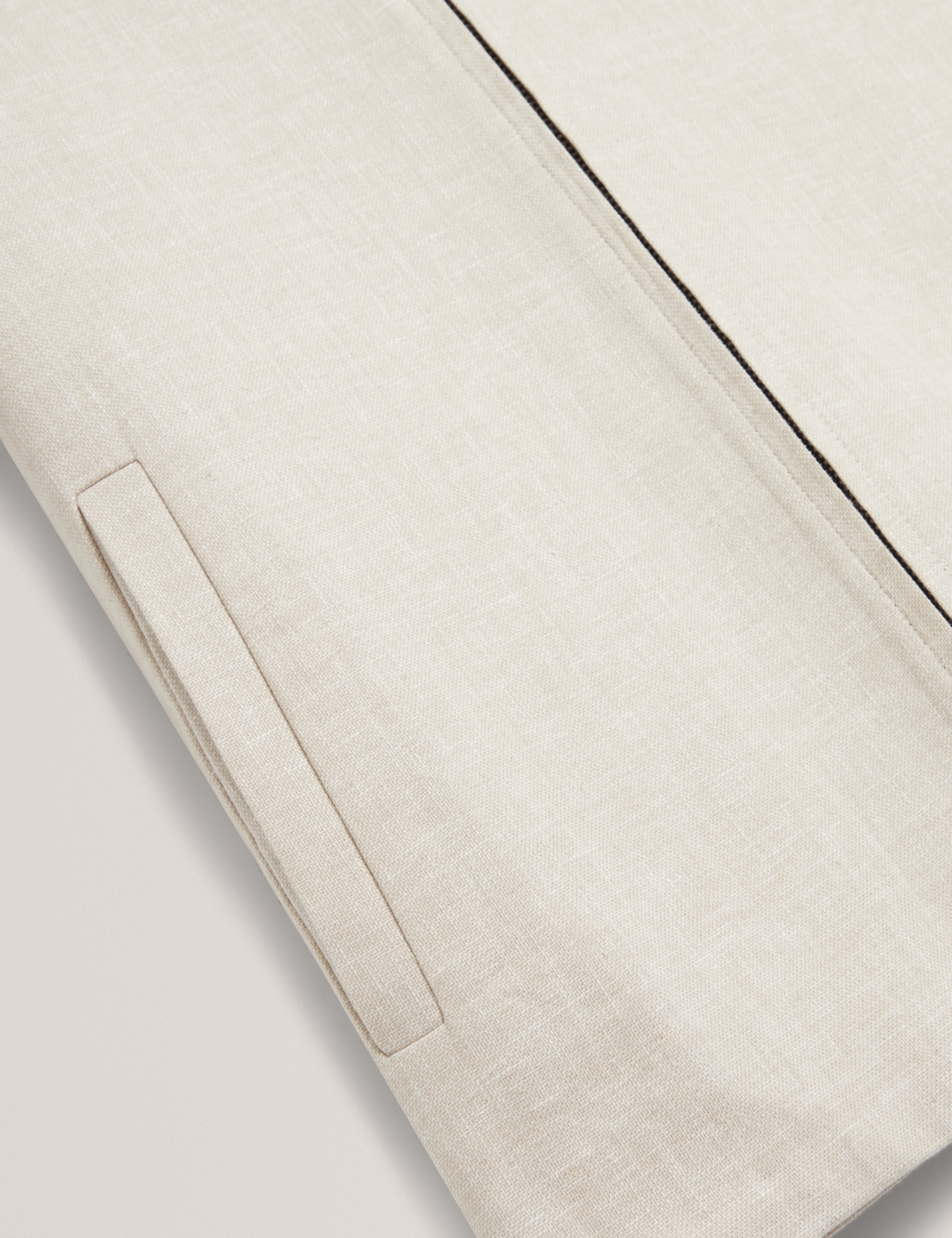 Ashleyj Slim Fit Linen Blend Jacket Stone