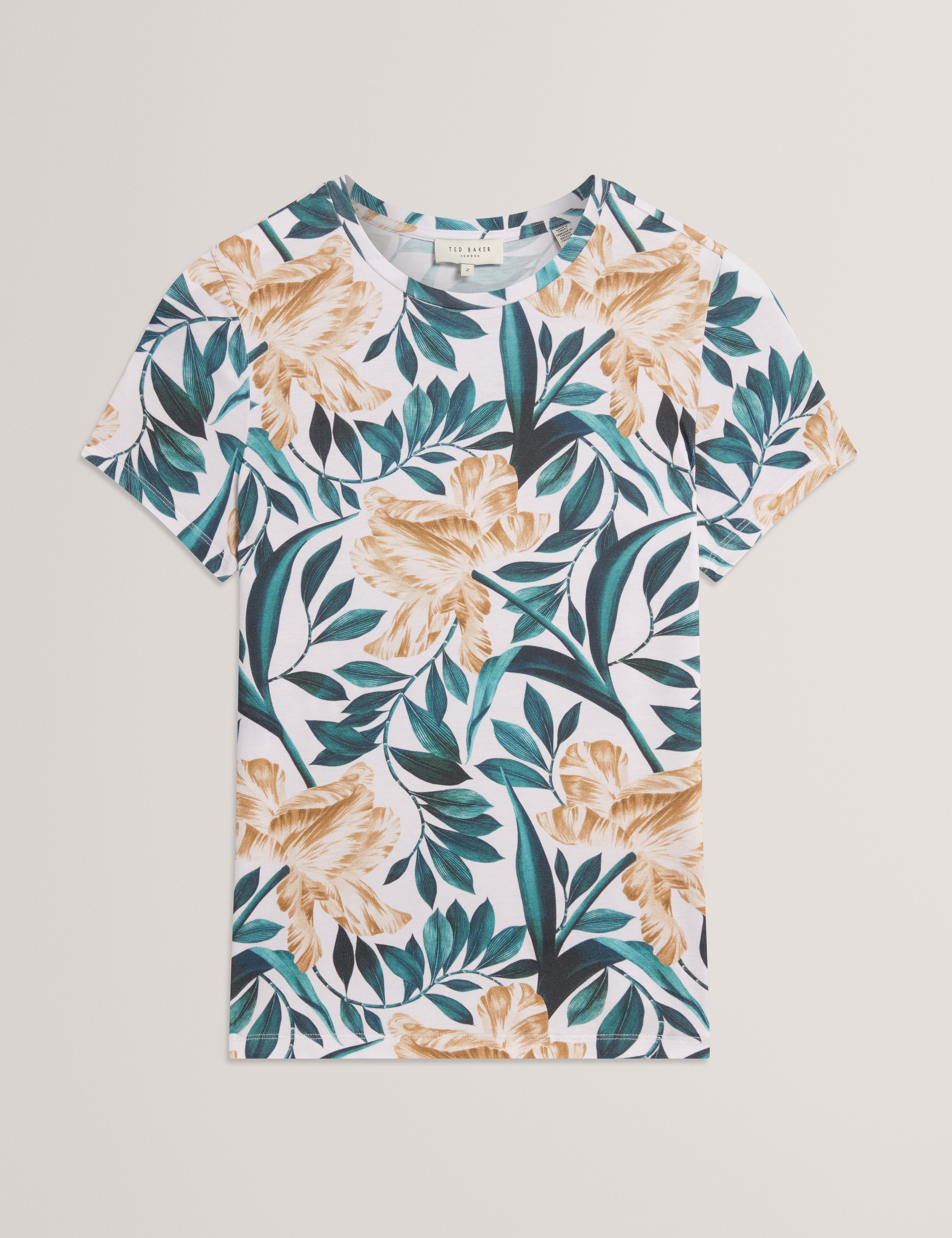 Selly Printed Fitted Tee Cream