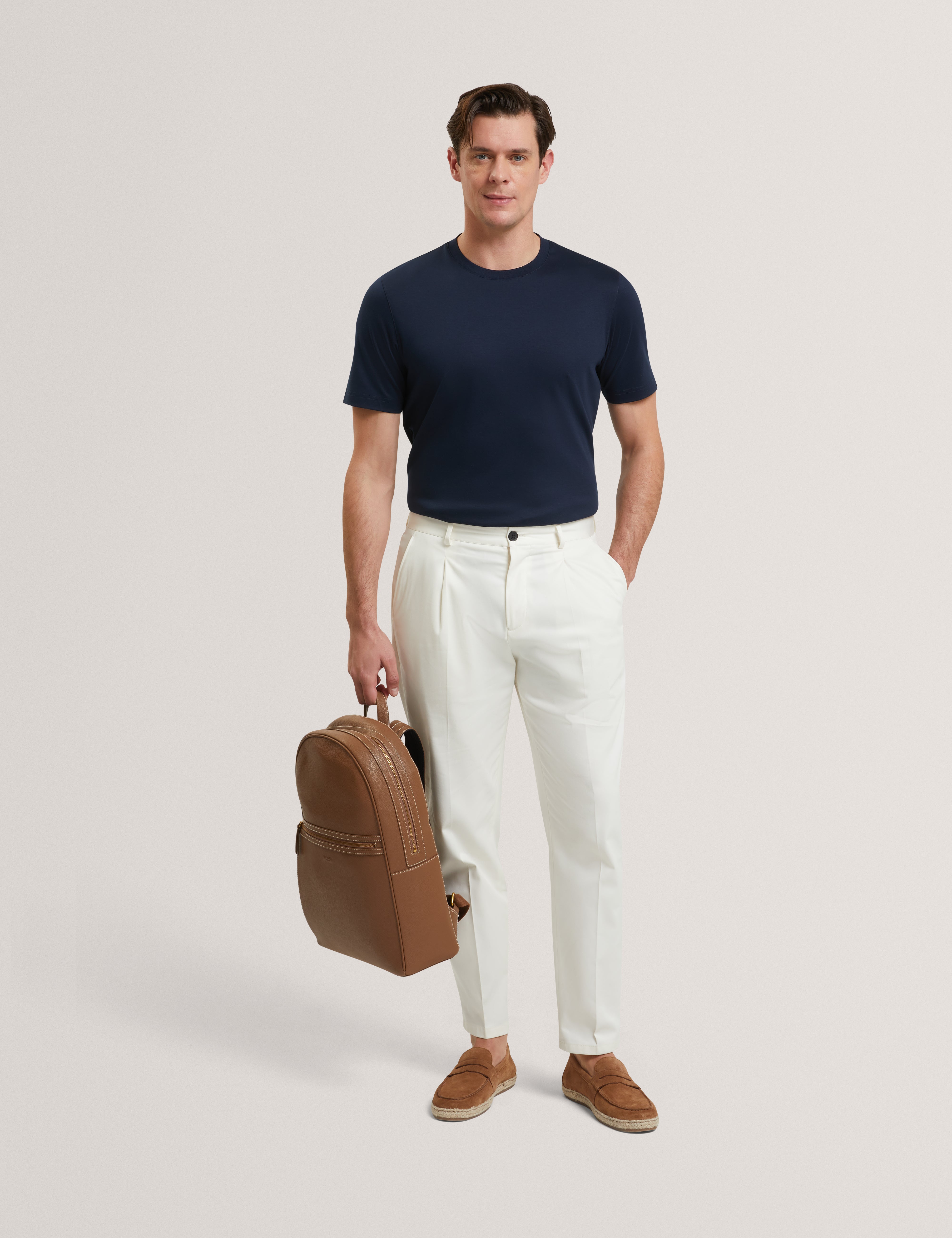 Konrrad Short Sleeve Regular Soft Touch T-Shirt Navy