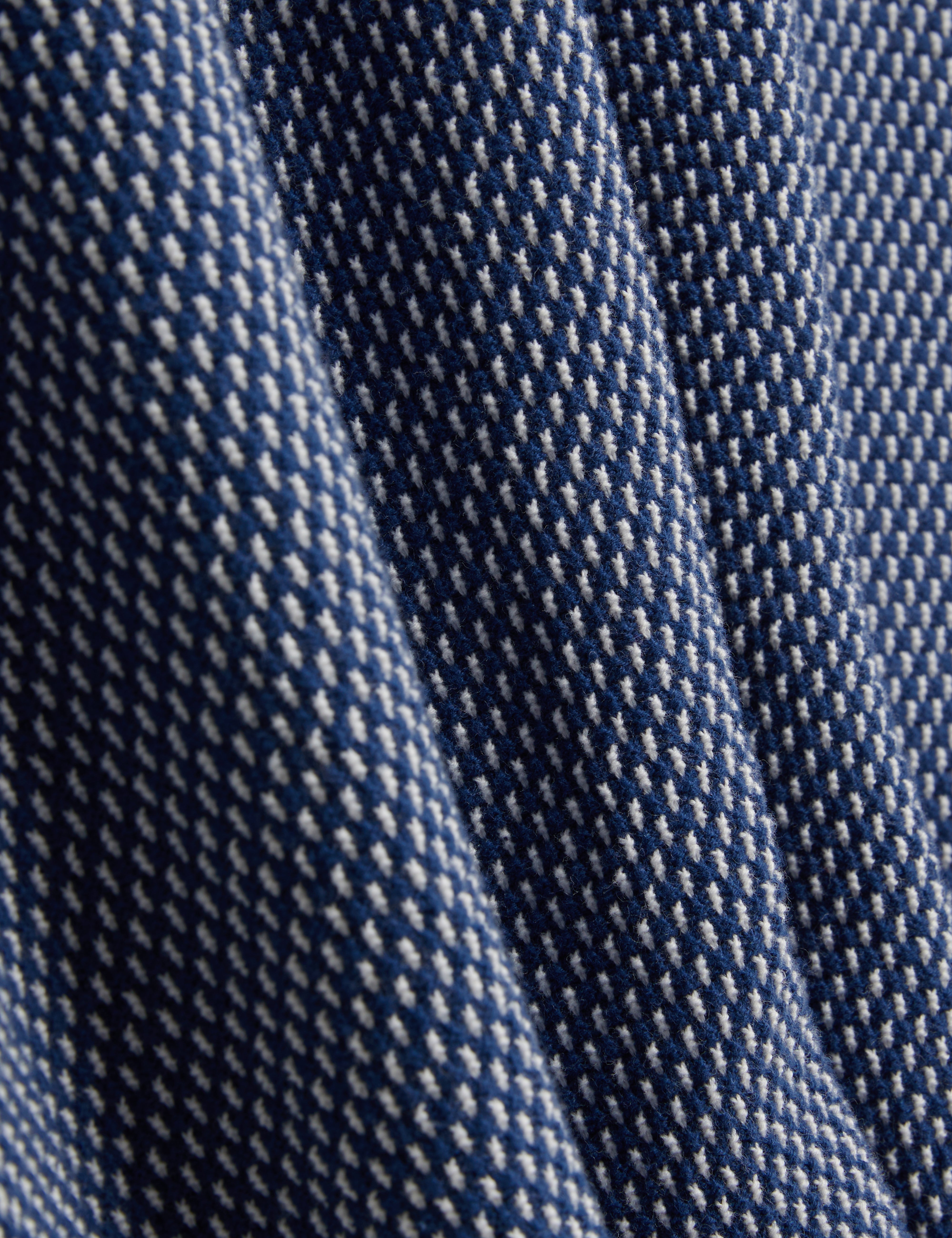 Noliva Short Sleeve Small Stitch Button Through Polo Mid-Navy