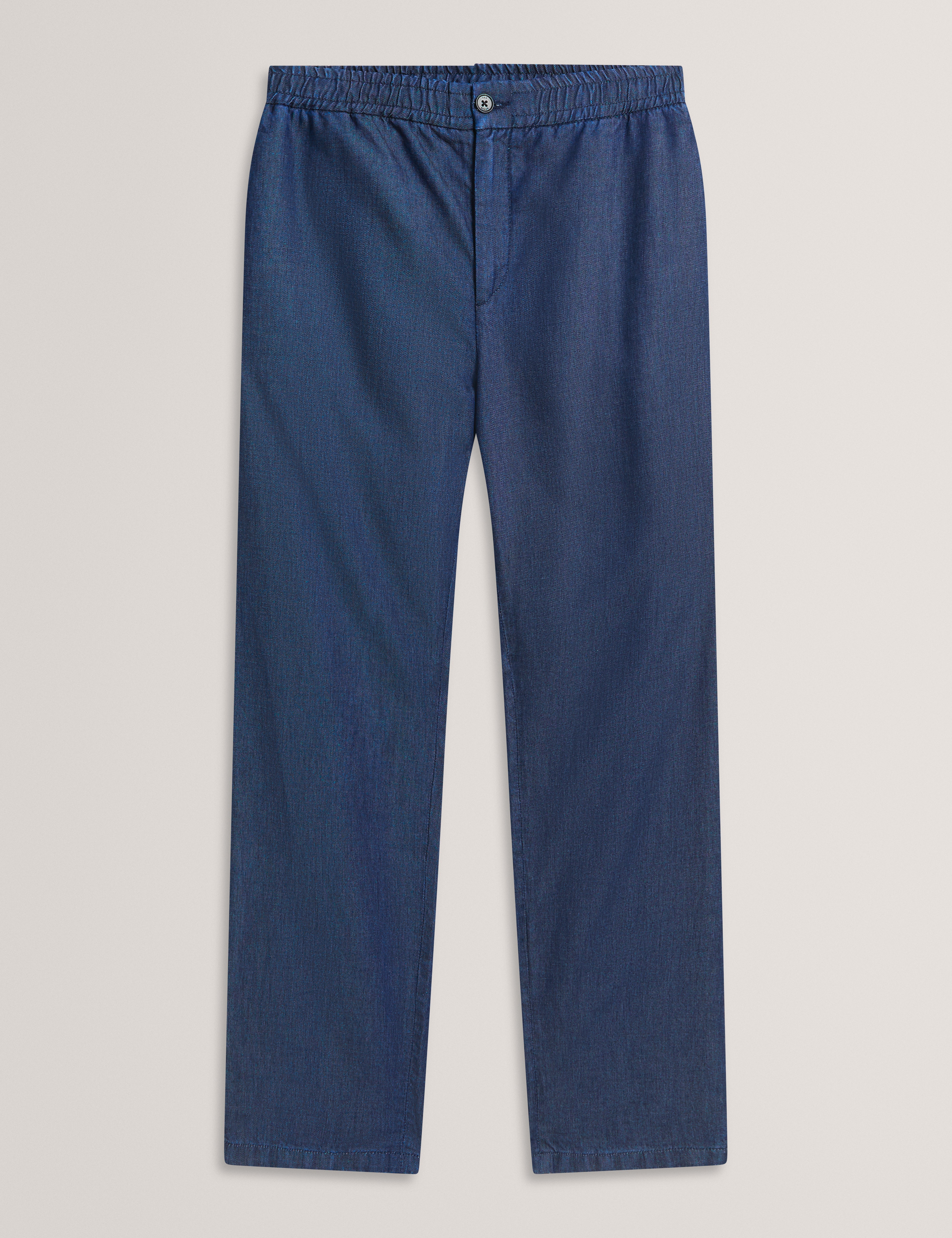 Ganmo Relaxed Pull-On Tencel Chambray Trouser Navy-Blue